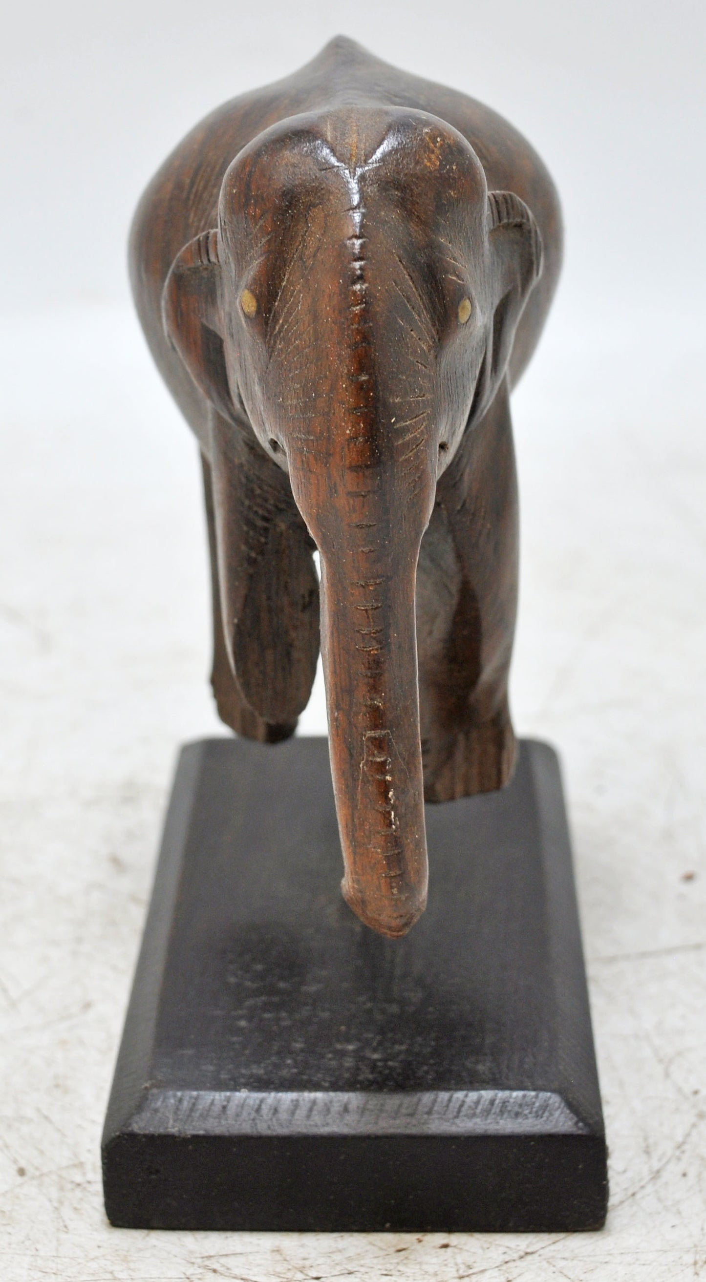 Antique Wooden Elephant Figurine Original Old Fine Hand Carved