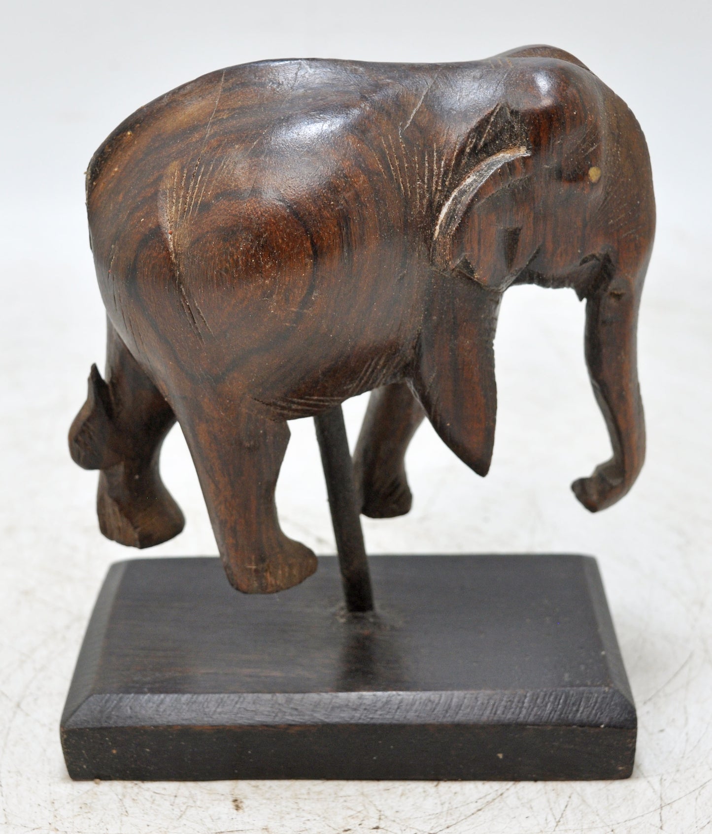 Antique Wooden Elephant Figurine Original Old Fine Hand Carved