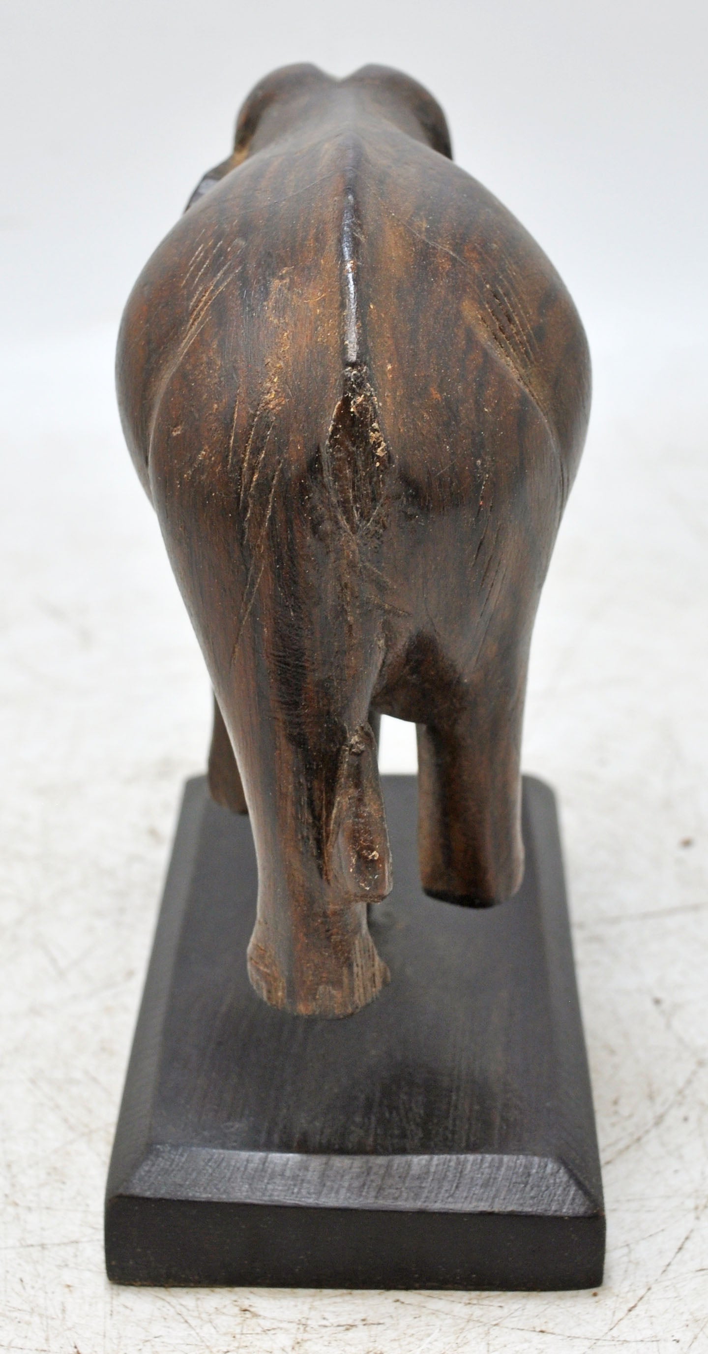 Antique Wooden Elephant Figurine Original Old Fine Hand Carved