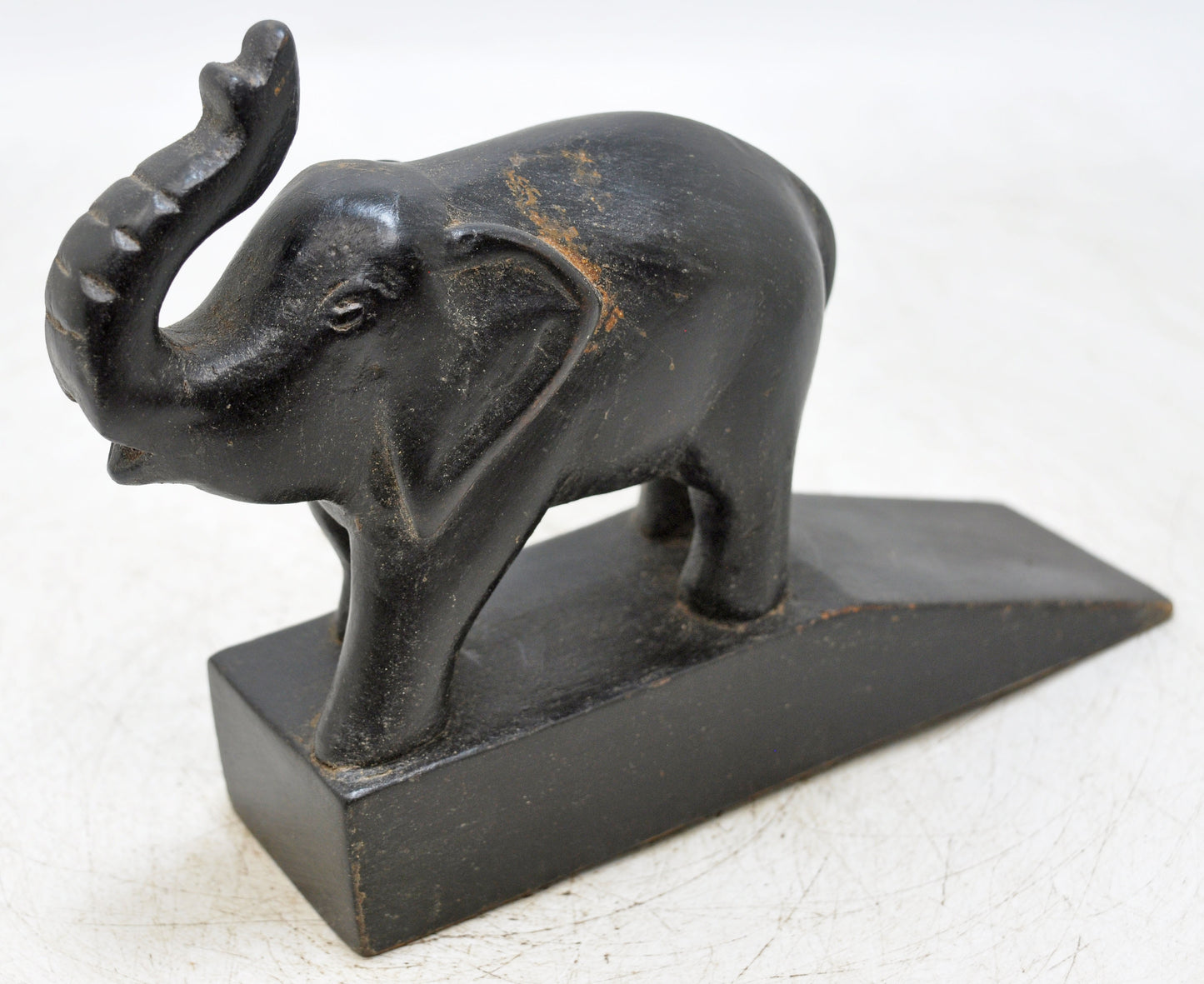 Antique Wooden Elephant Figurine Original Old Fine Hand Carved