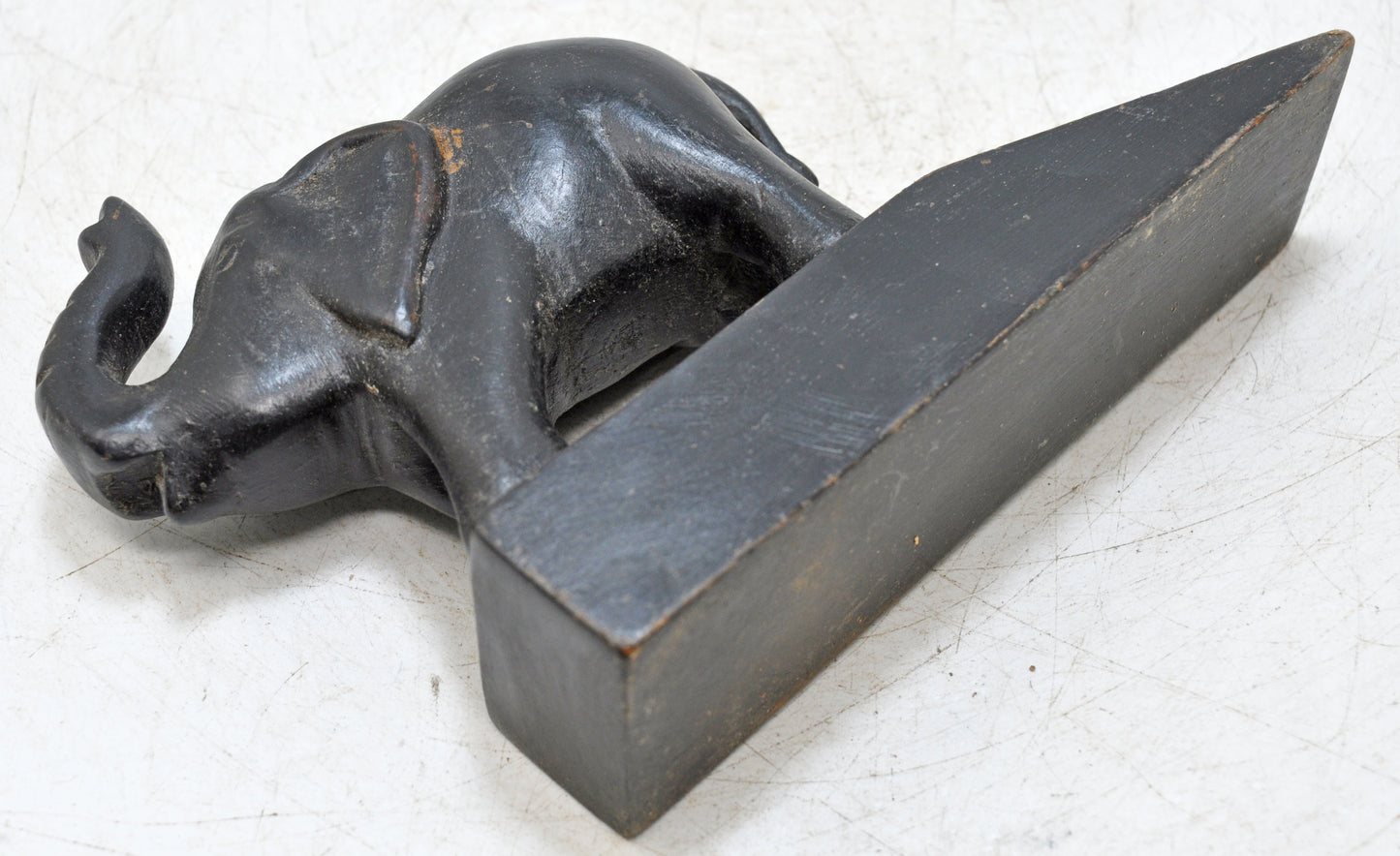 Antique Wooden Elephant Figurine Original Old Fine Hand Carved