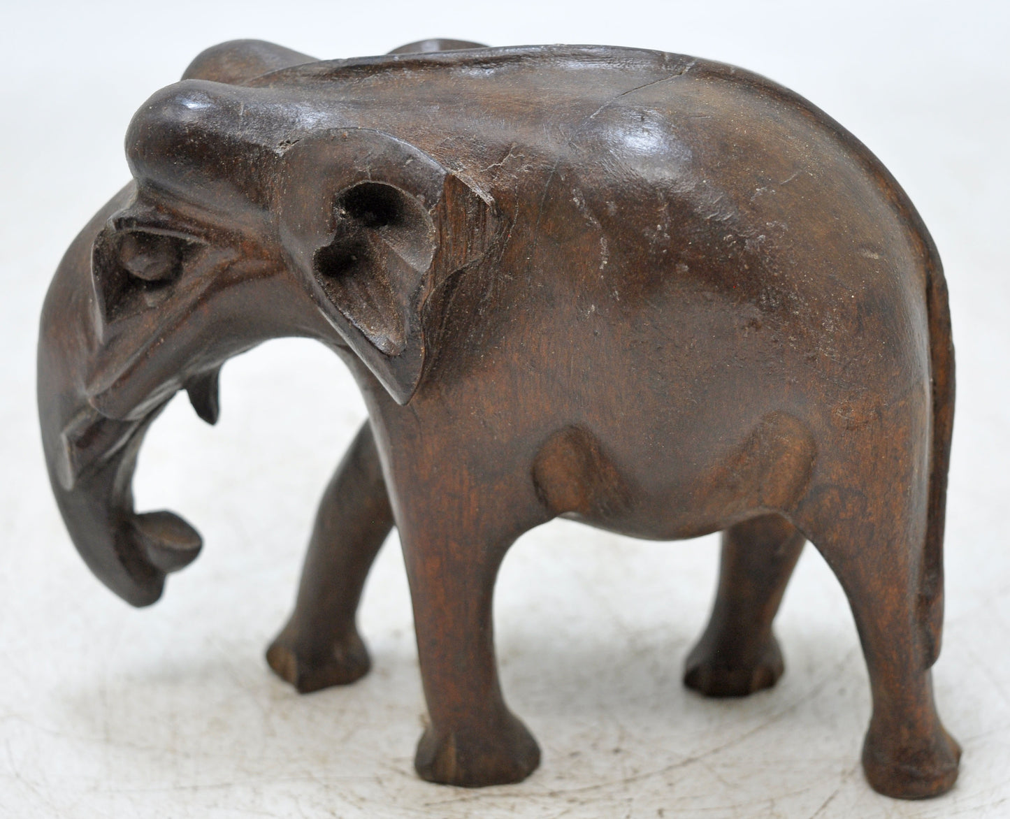 Antique Wooden Elephant Figurine Original Old Fine Hand Carved