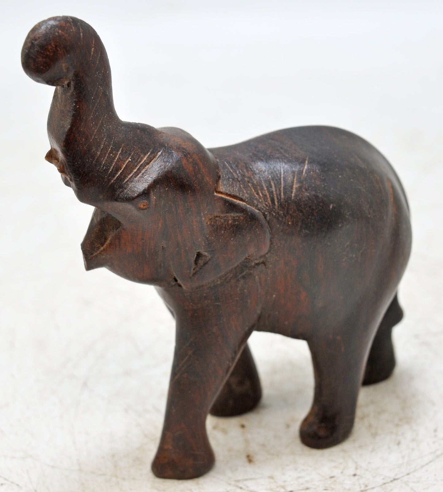 Antique Wooden Elephant Figurine Original Old Fine Hand Carved