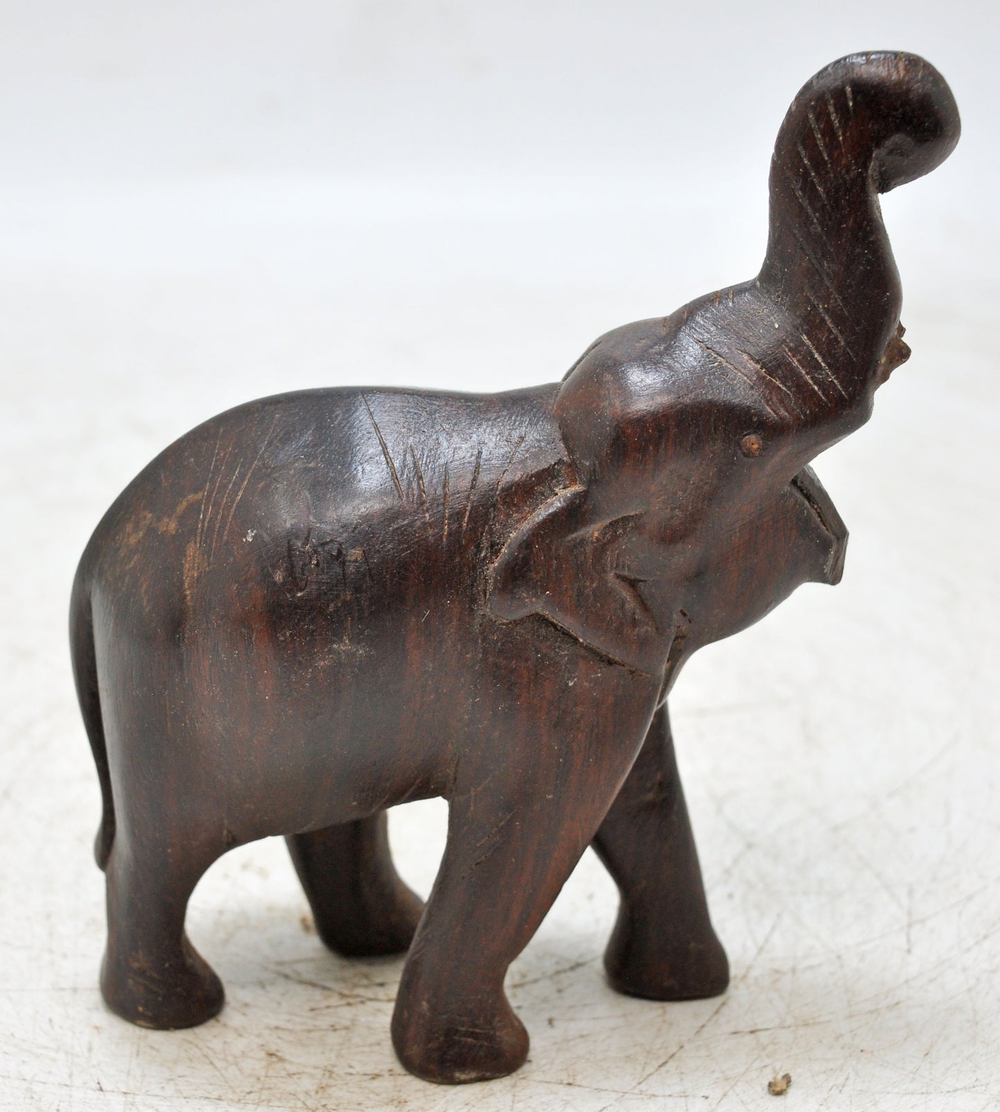 Antique Wooden Elephant Figurine Original Old Fine Hand Carved