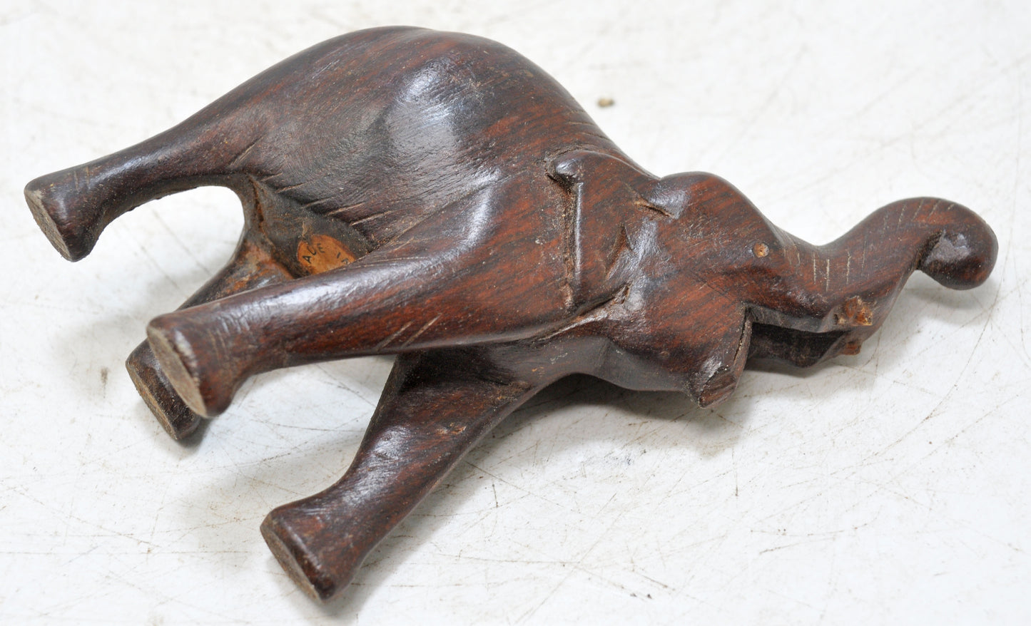 Antique Wooden Elephant Figurine Original Old Fine Hand Carved