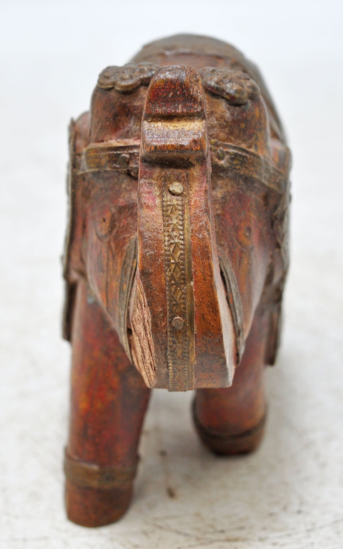 Antique Wooden Elephant Figurine Original Old Fine Hand Carved