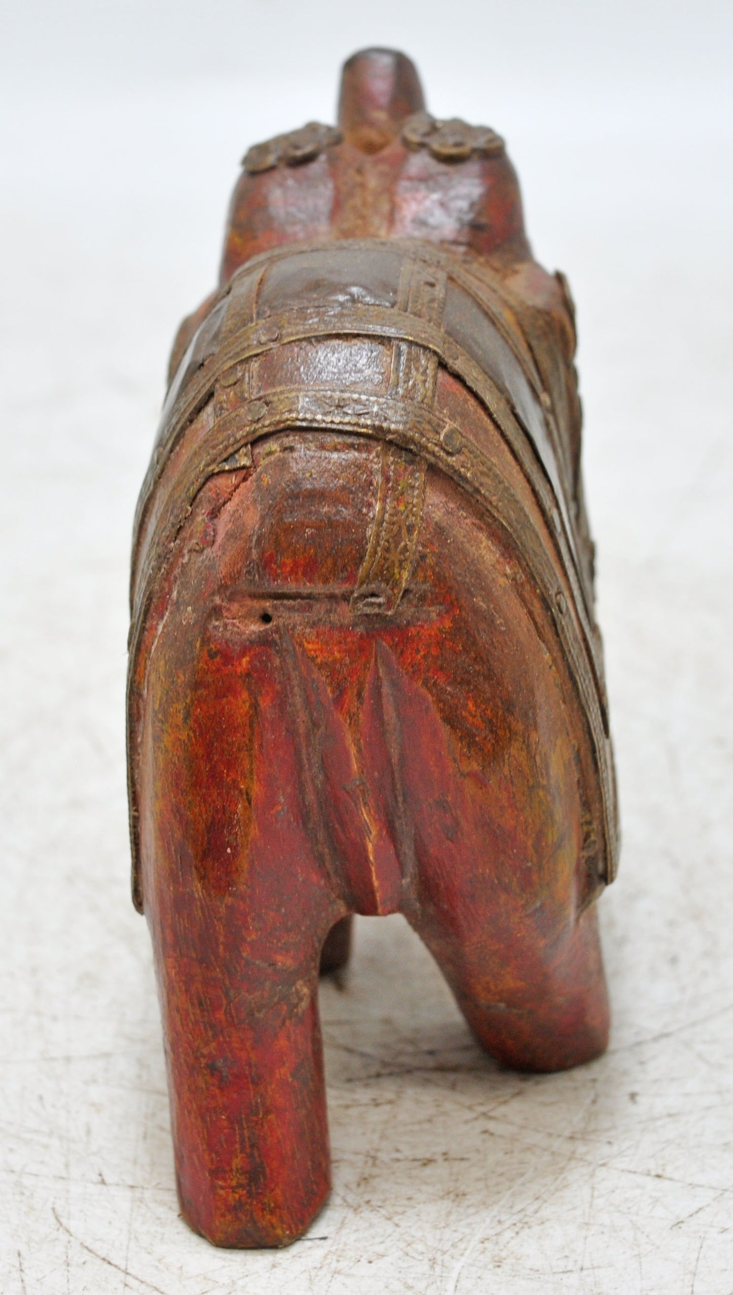 Antique Wooden Elephant Figurine Original Old Fine Hand Carved