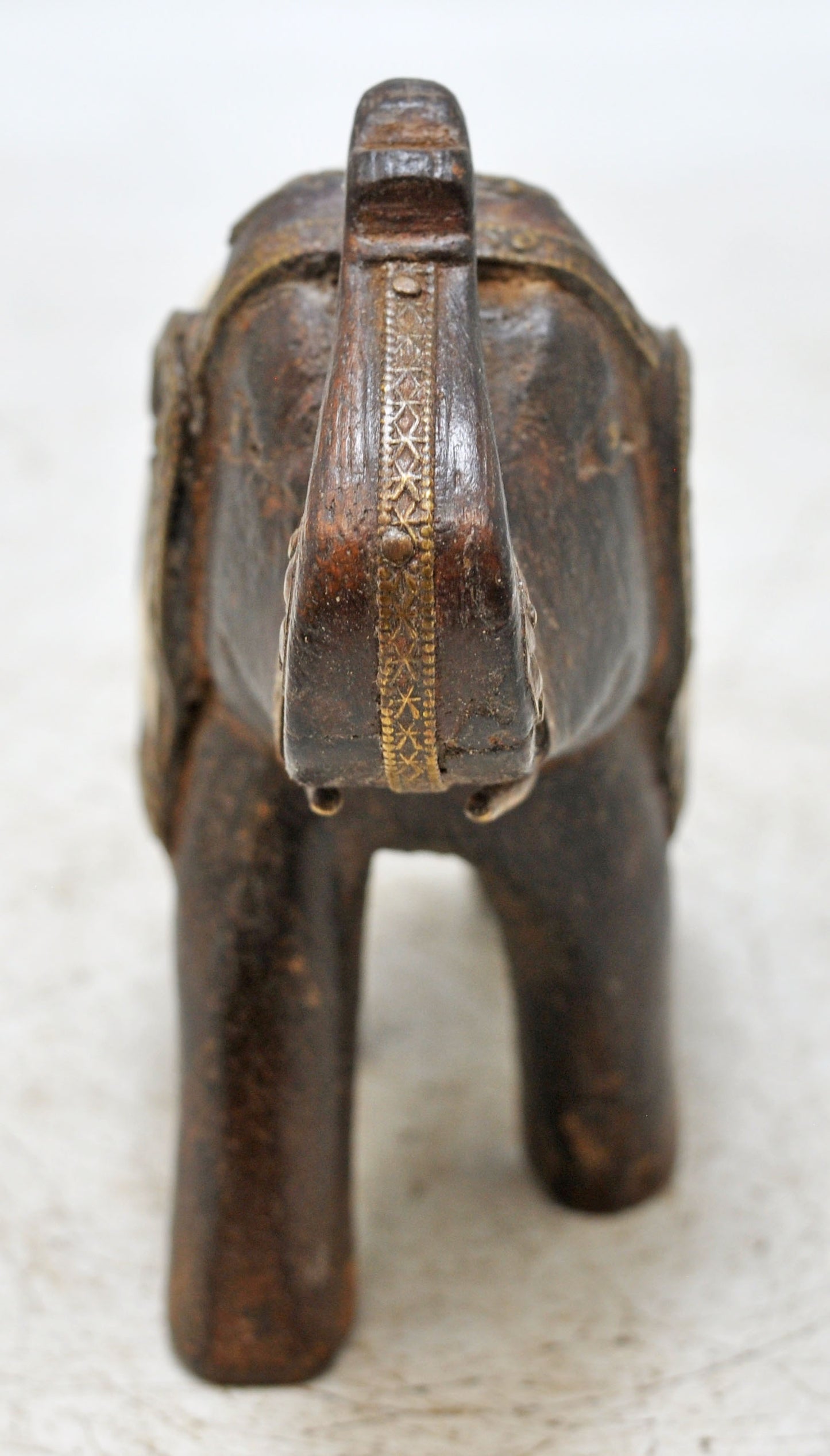 Antique Wooden Elephant Figurine Original Old Fine Hand Carved