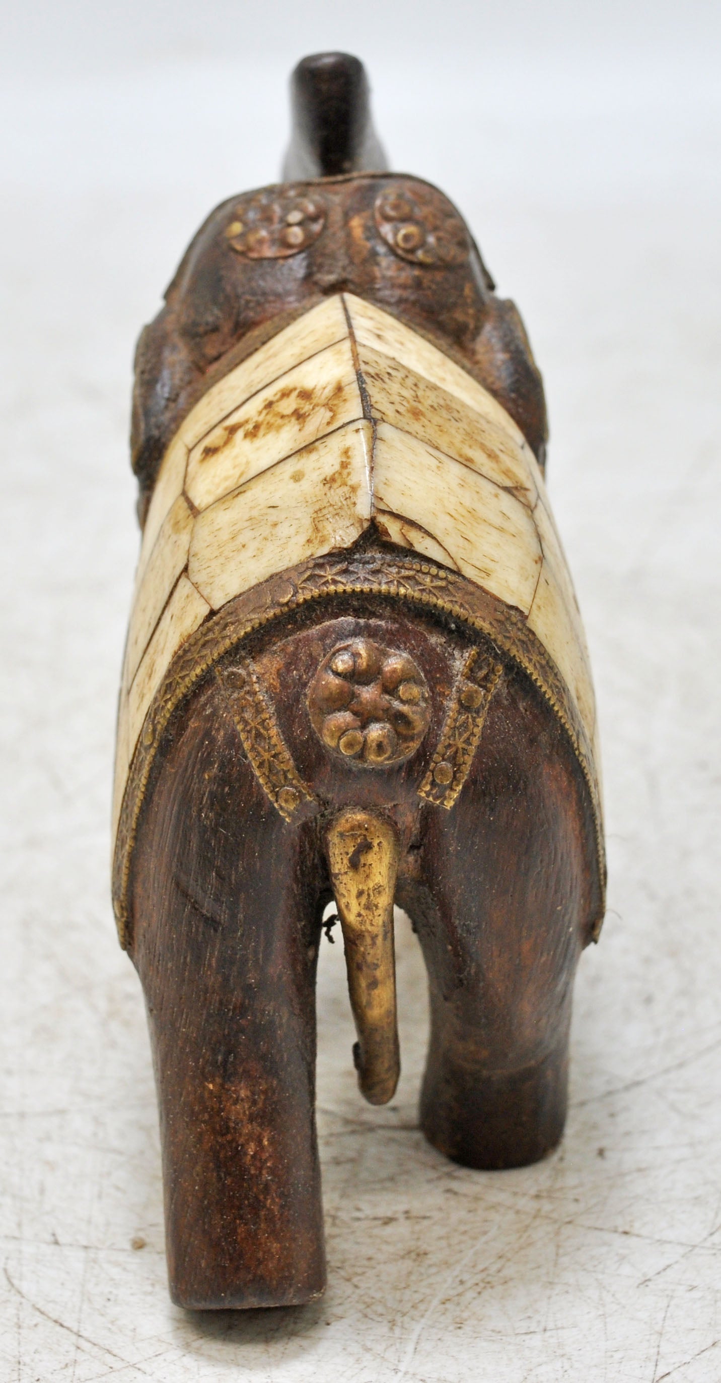 Antique Wooden Elephant Figurine Original Old Fine Hand Carved