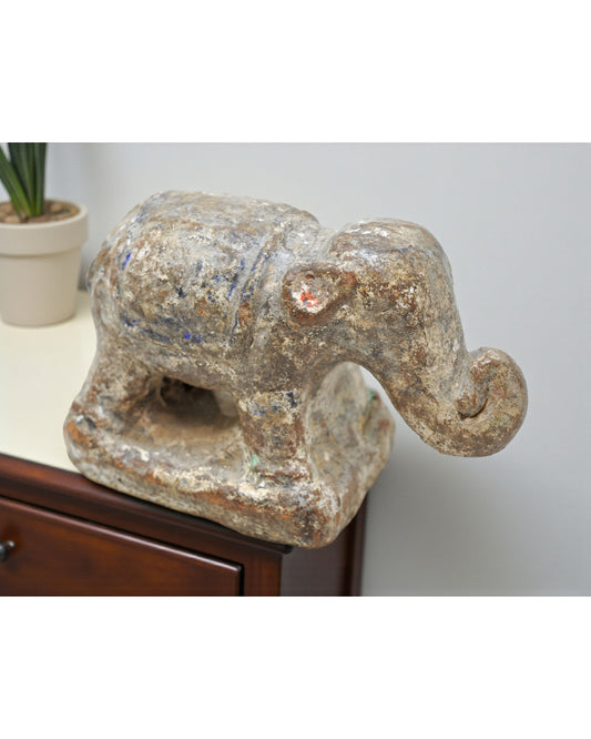 Antique Sand Stone Elephant Figurine Original Old Fine Hand Carved