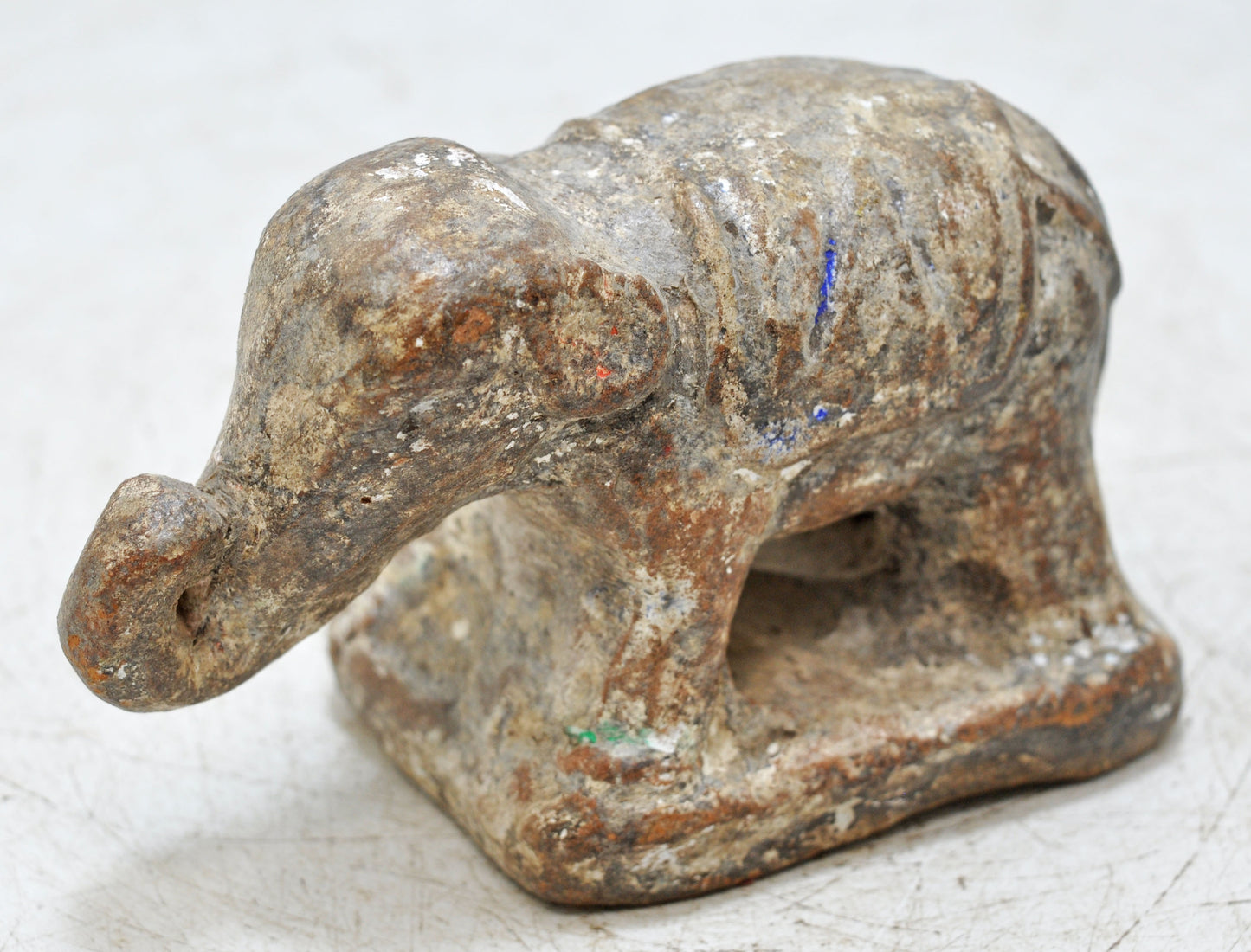 Antique Sand Stone Elephant Figurine Original Old Fine Hand Carved