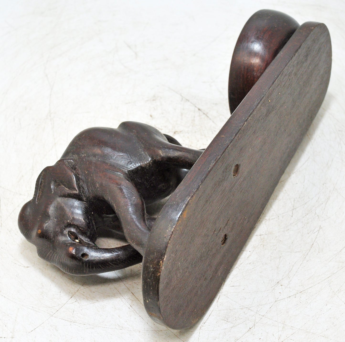 Antique Wooden Elephant Figurine Original Old Fine Hand Carved