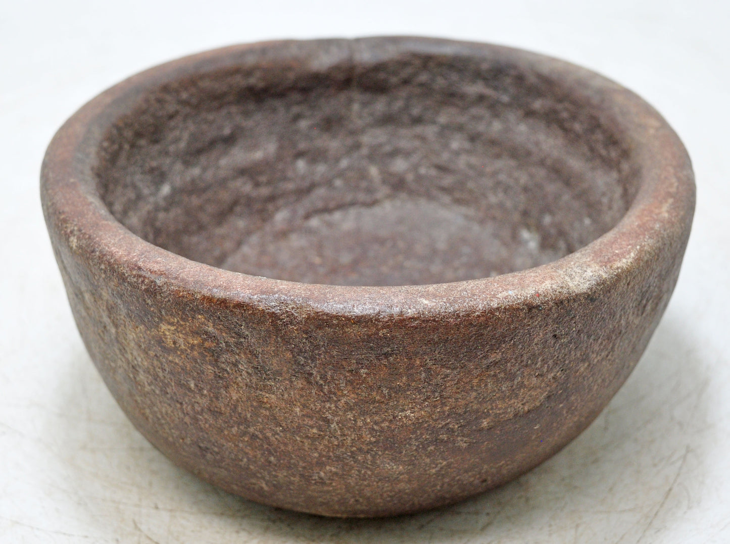 Antique Sand Stone Round Curry Bowl Original Old Hand Carved