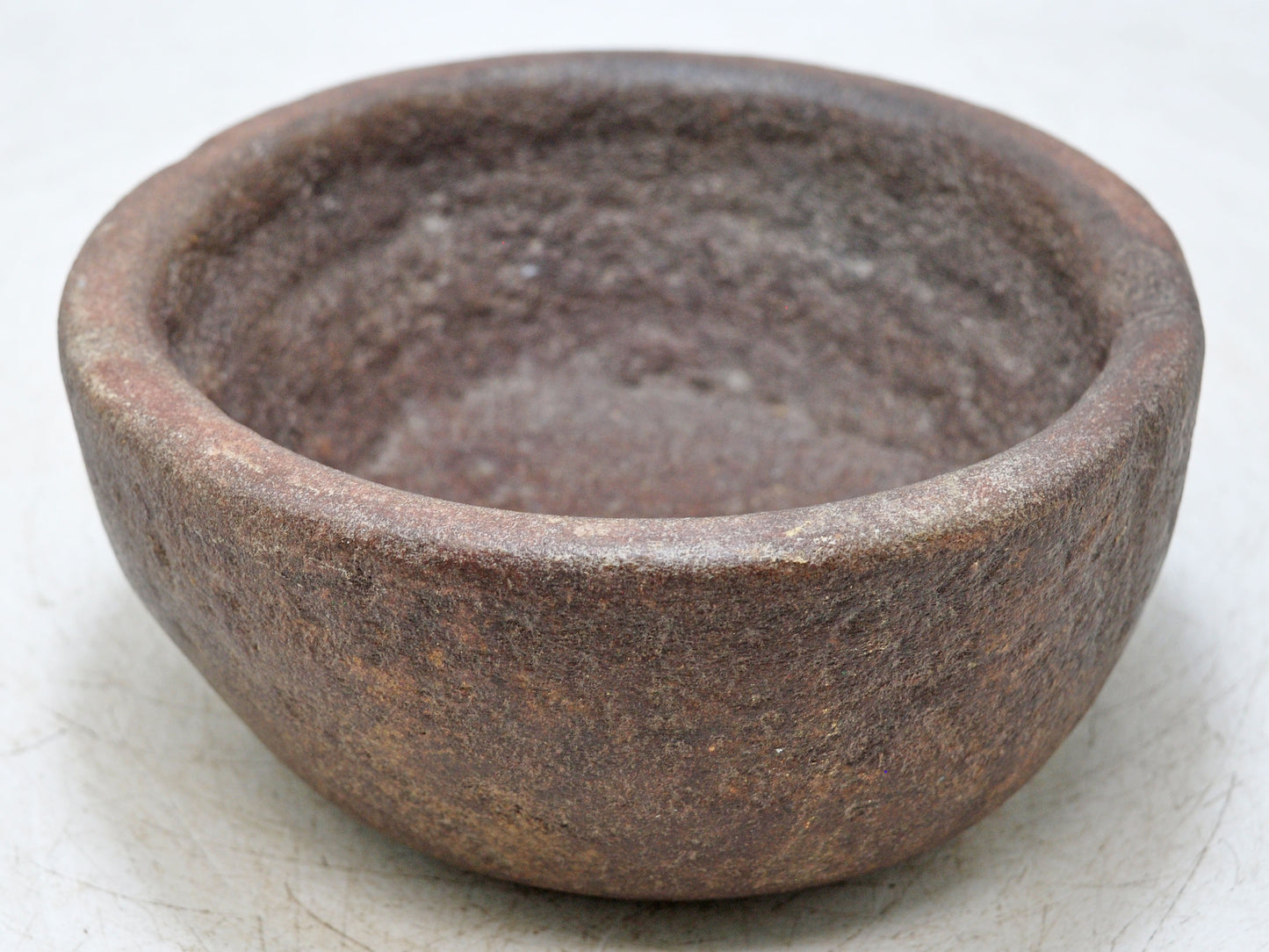 Antique Sand Stone Round Curry Bowl Original Old Hand Carved