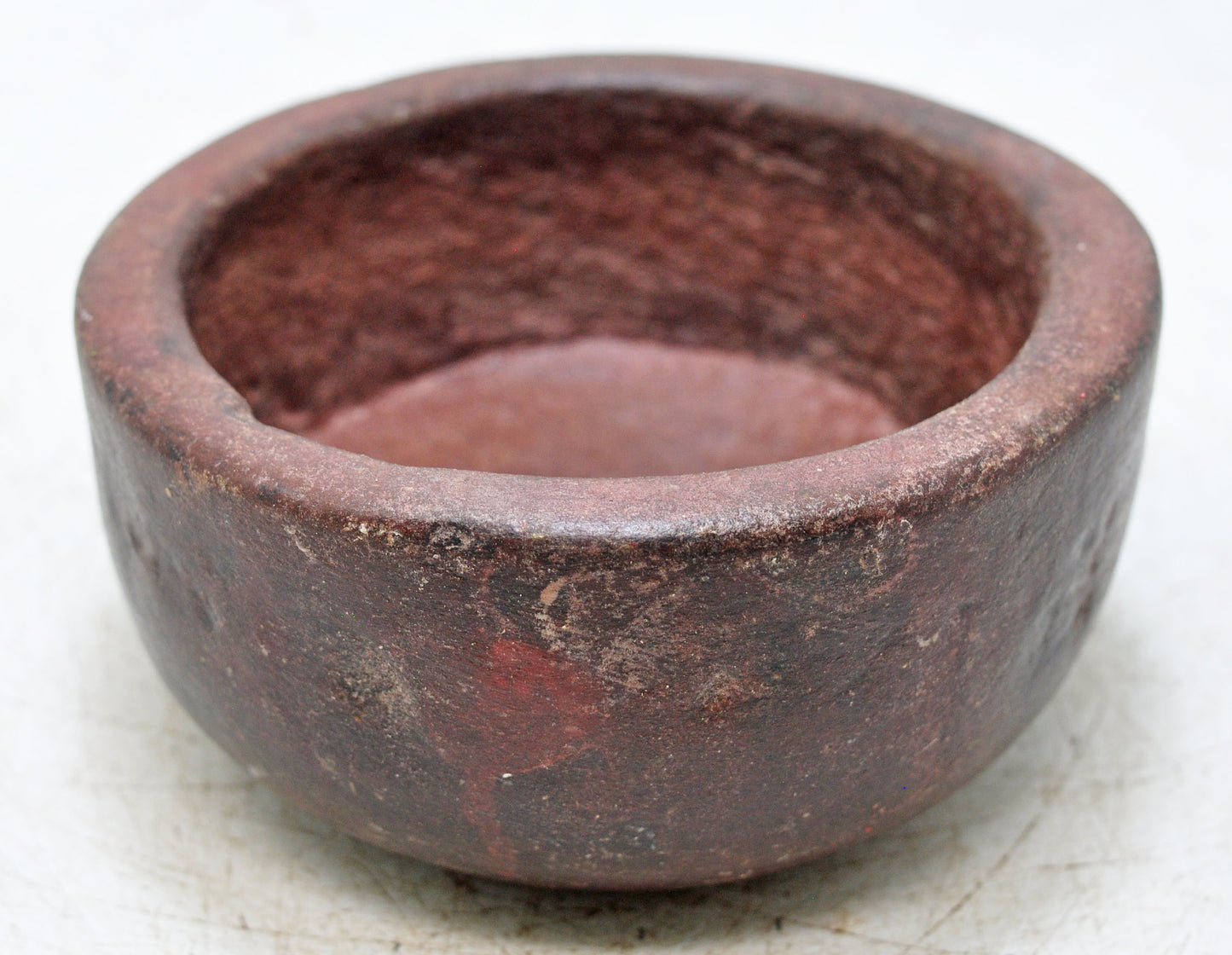 Antique Sand Stone Round Curry Bowl Original Old Hand Carved
