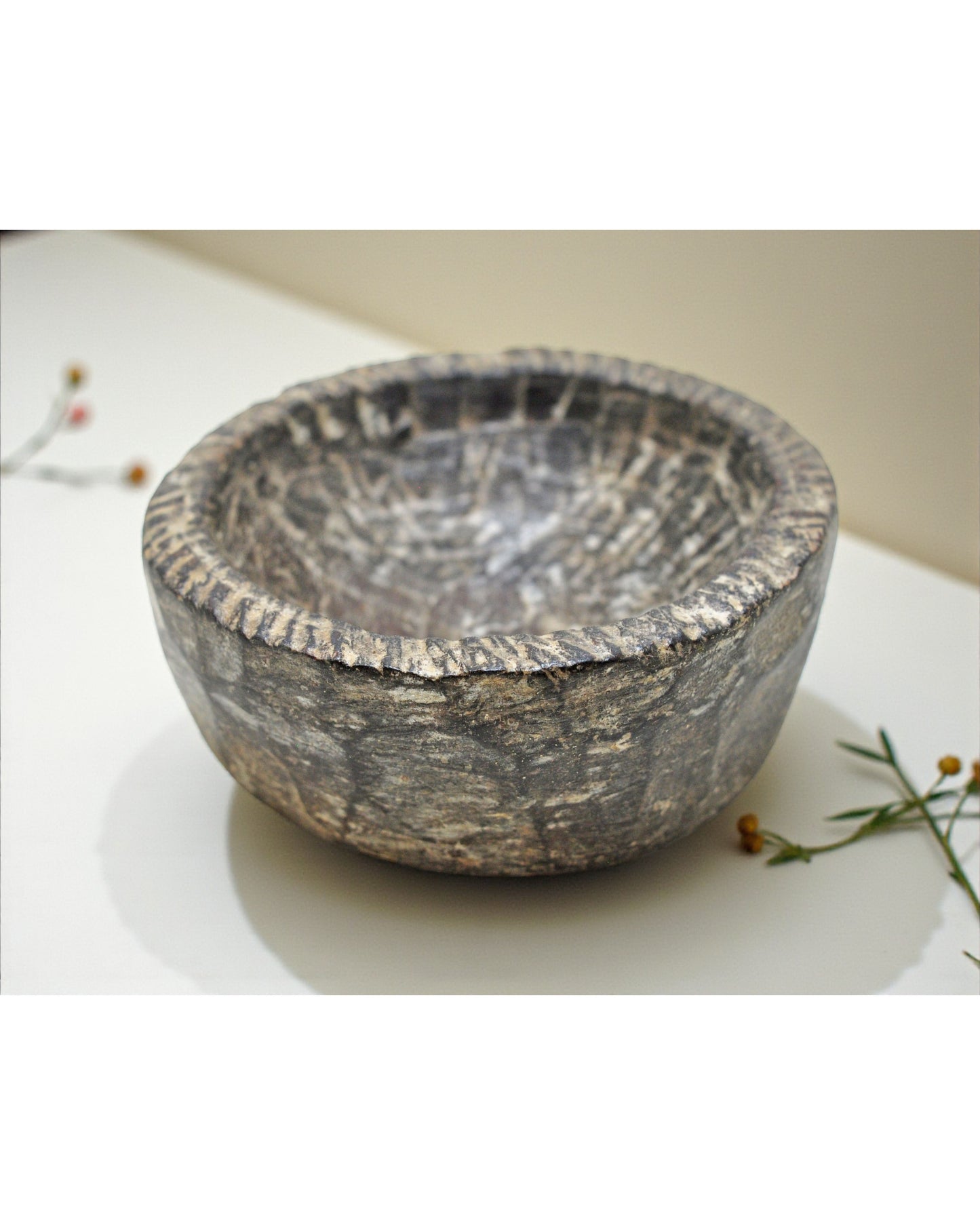 Antique Wooden Small Salt Spice Bowl Original Old Hand Carved