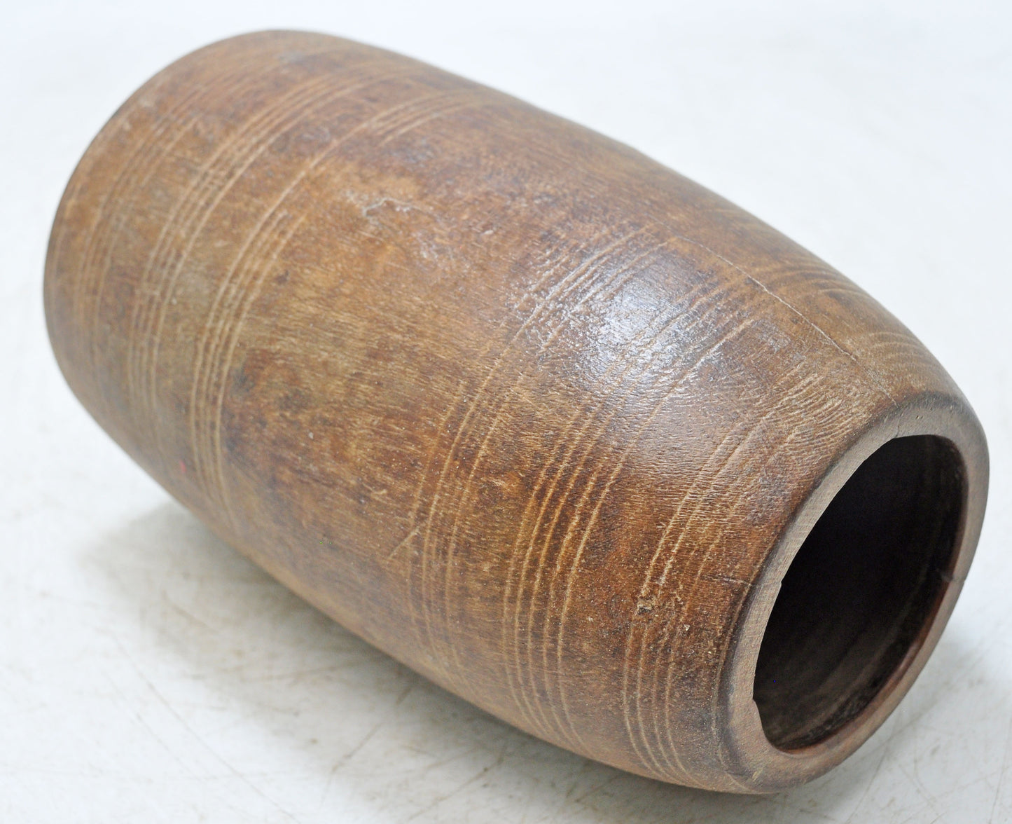 Antique Wooden Grain Measurement Pot Original Old Hand Carved