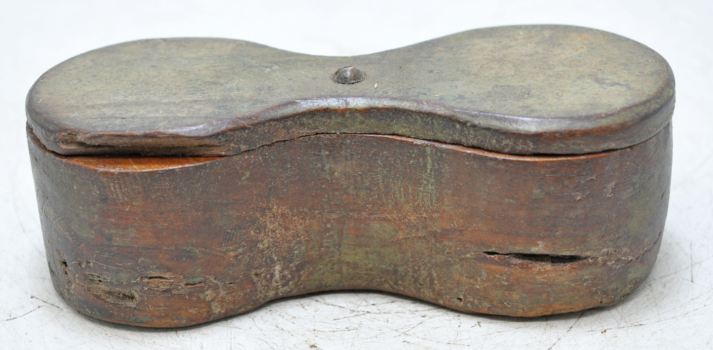 Antique Wooden Kitchenware Spice Box Original Old Hand Carved