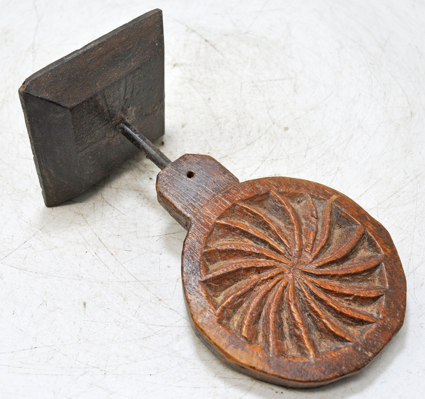 Antique Wooden Floral Carving Plaque on Stand Original Old Hand Carved