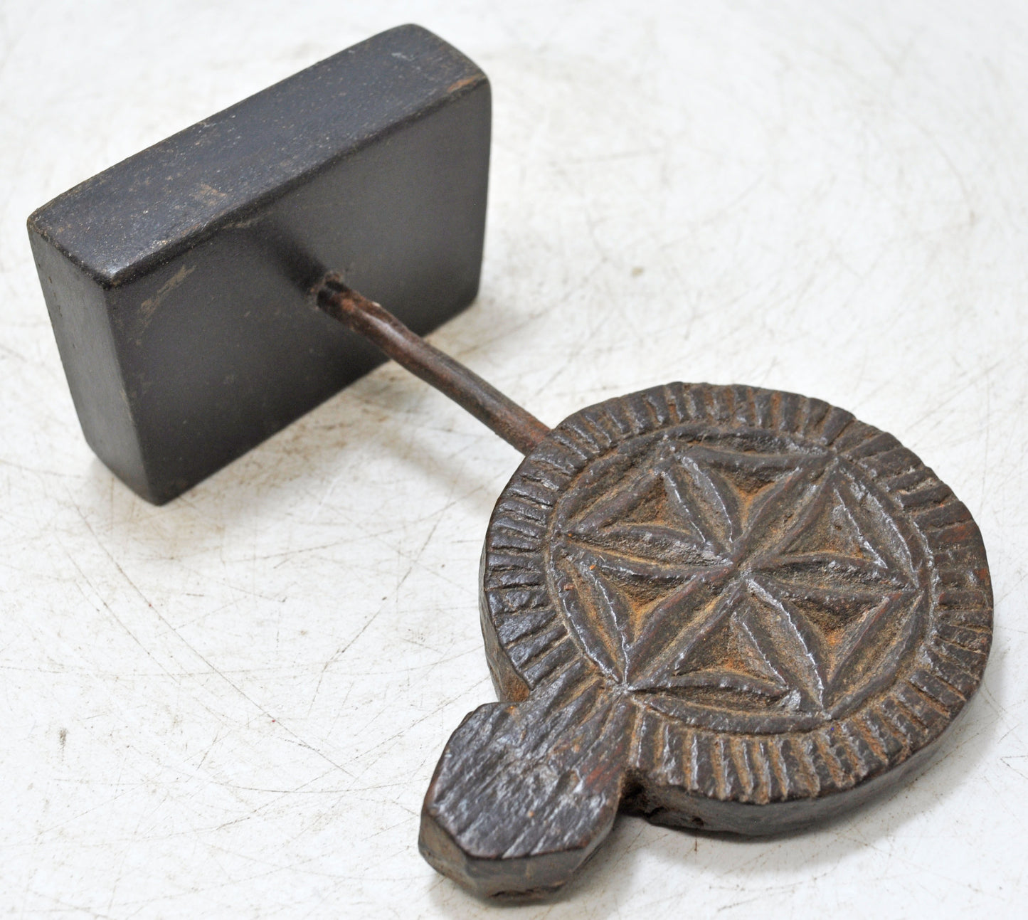 Antique Wooden Floral Carving Plaque on Stand Original Old Hand Carved