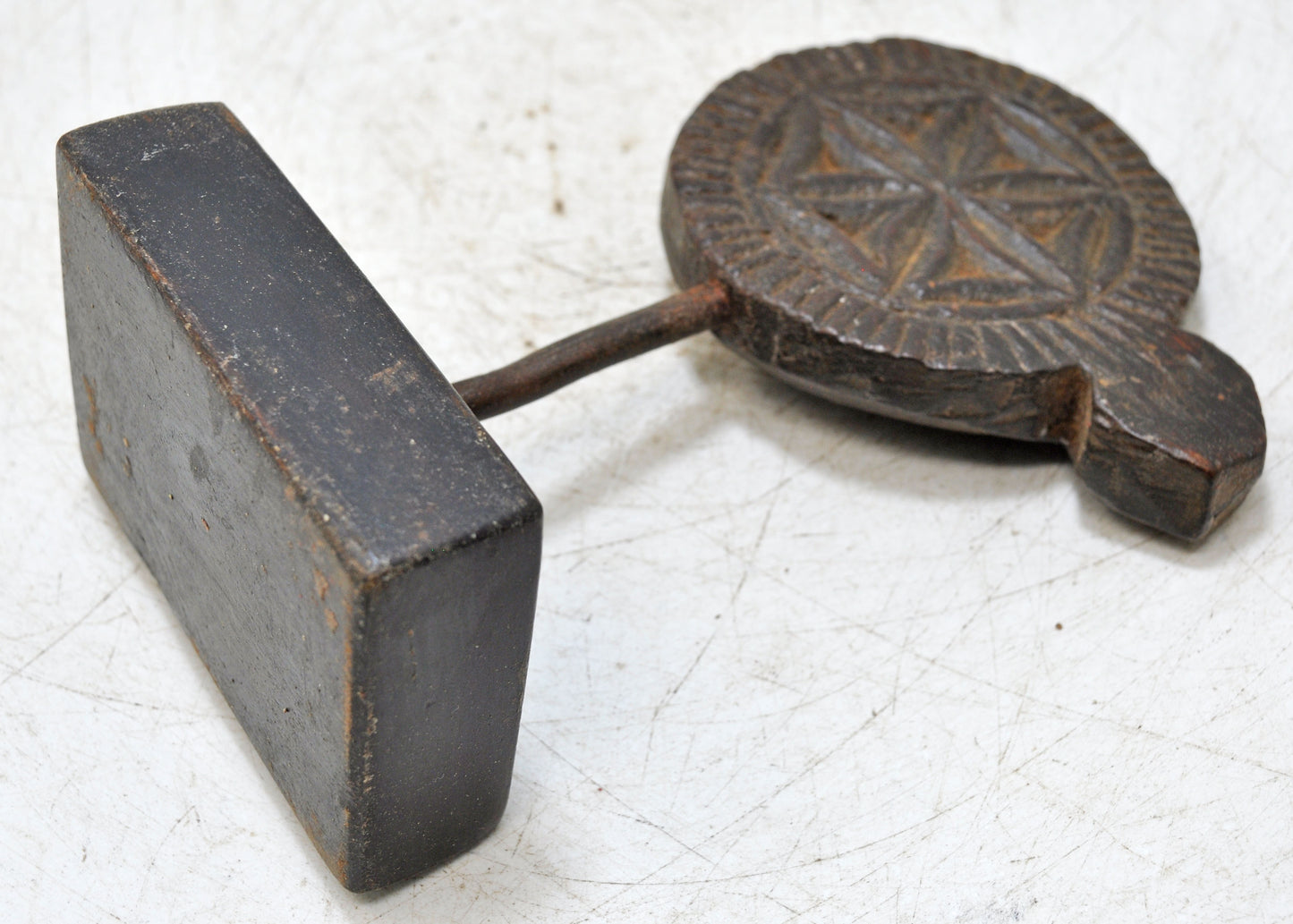Antique Wooden Floral Carving Plaque on Stand Original Old Hand Carved