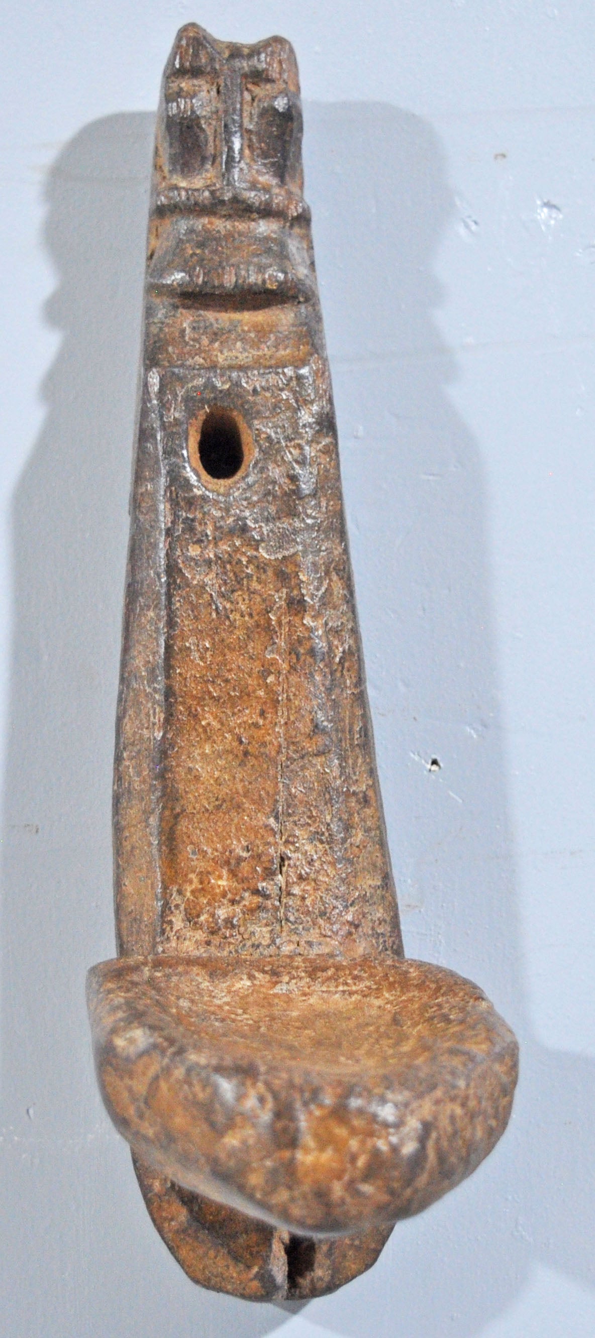 Antique Wooden Horse Shaped Wall Candle Holder Original Old Hand Carved