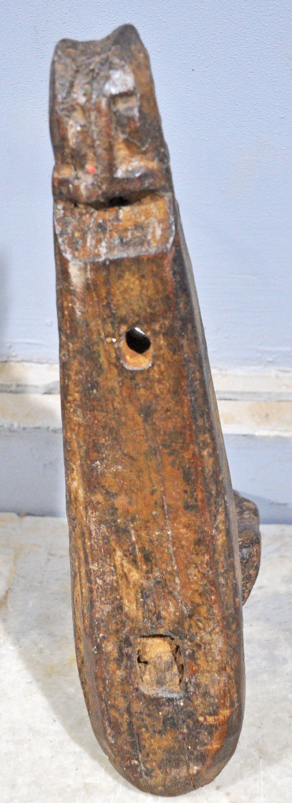 Antique Wooden Horse Shaped Wall Candle Holder Original Old Hand Carved