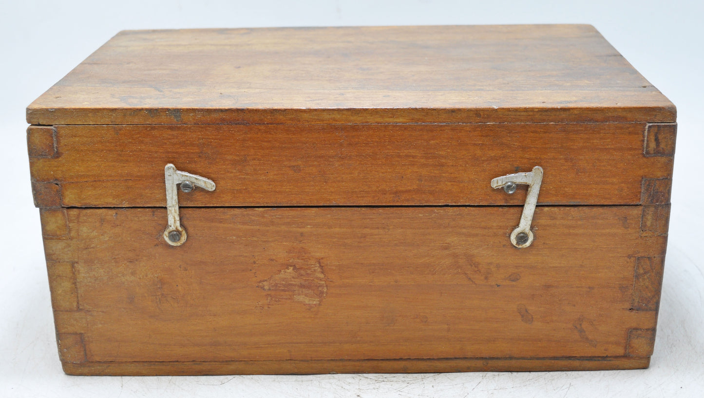 Antique Teak Wood Storage Chest Box Original Old Hand Crafted
