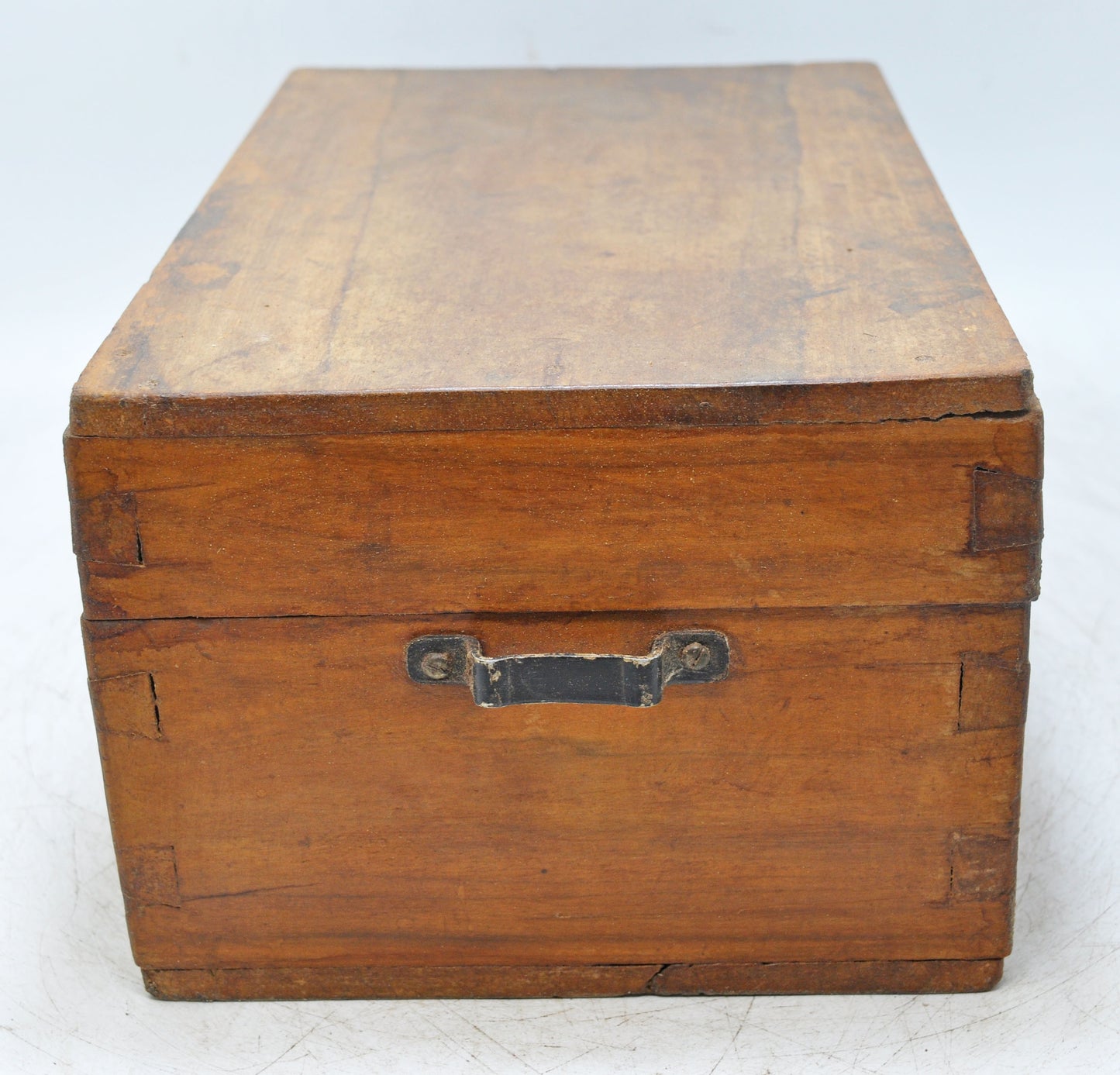 Antique Teak Wood Storage Chest Box Original Old Hand Crafted