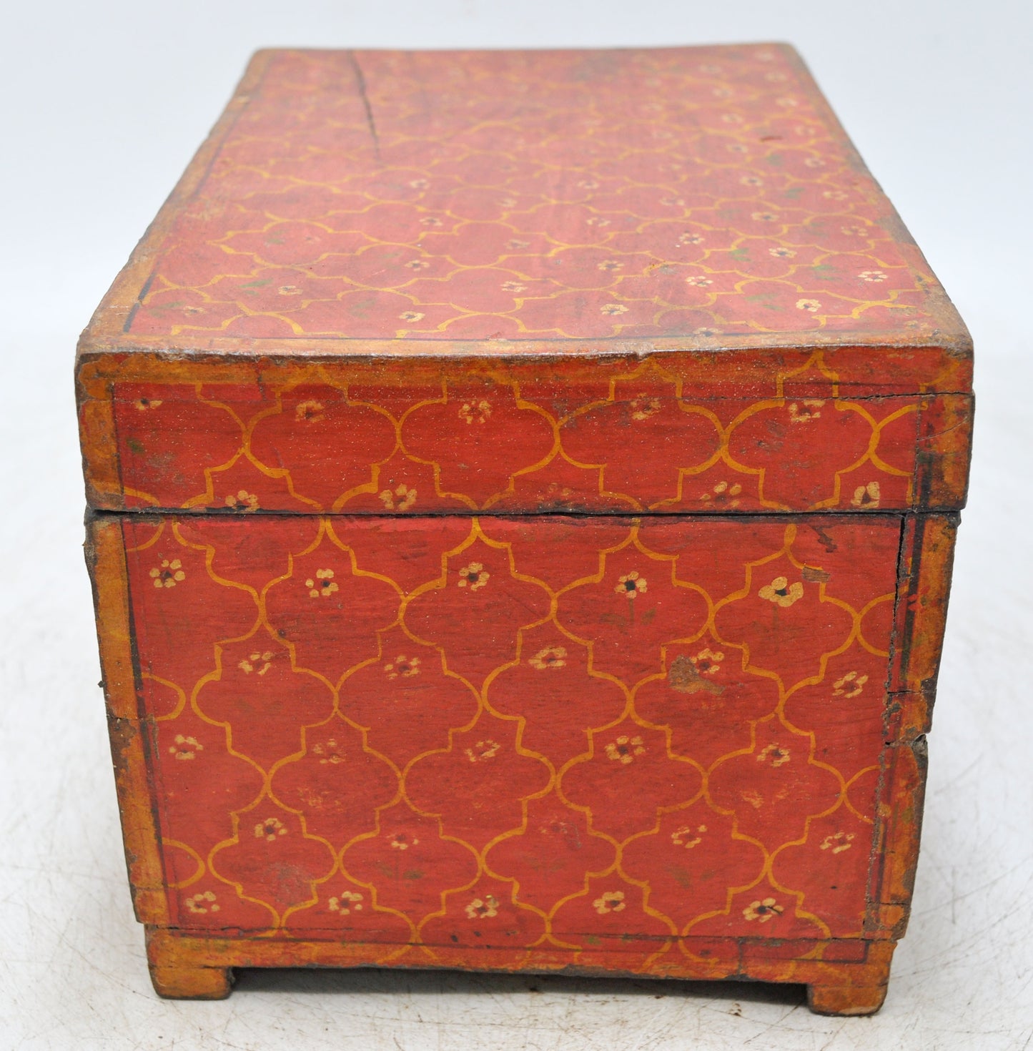 Vintage Wooden Storage Chest Box Original Old Hand Crafted Painted