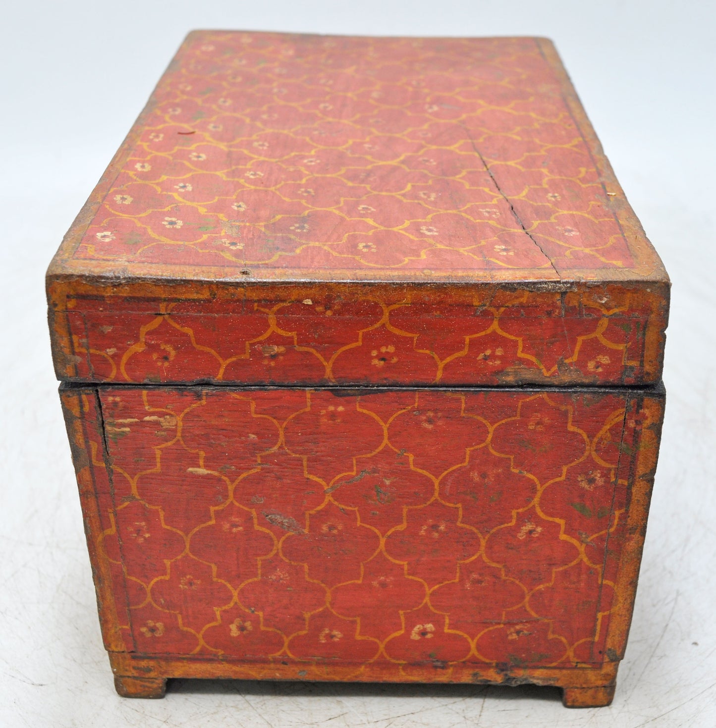 Vintage Wooden Storage Chest Box Original Old Hand Crafted Painted