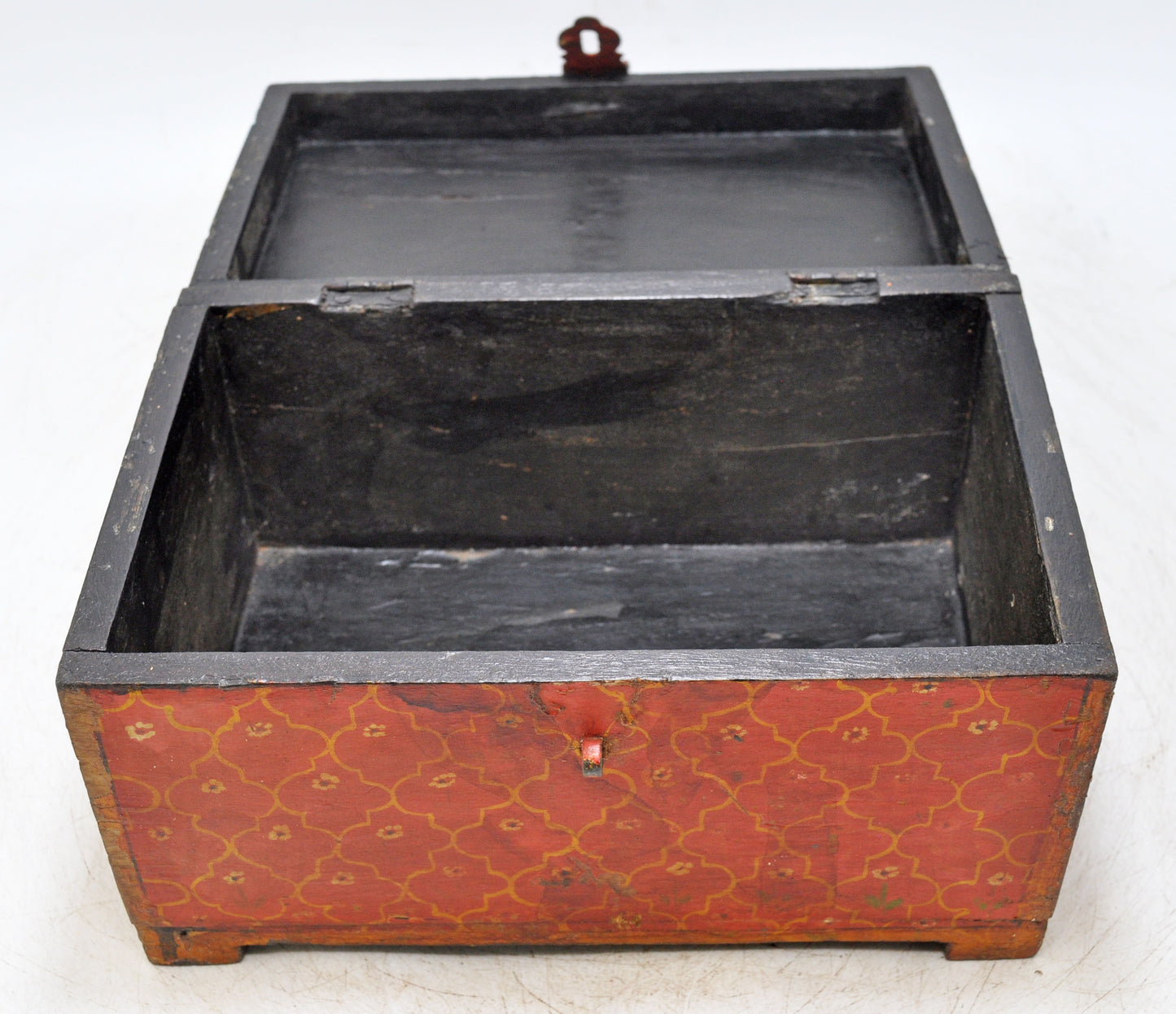 Vintage Wooden Storage Chest Box Original Old Hand Crafted Painted