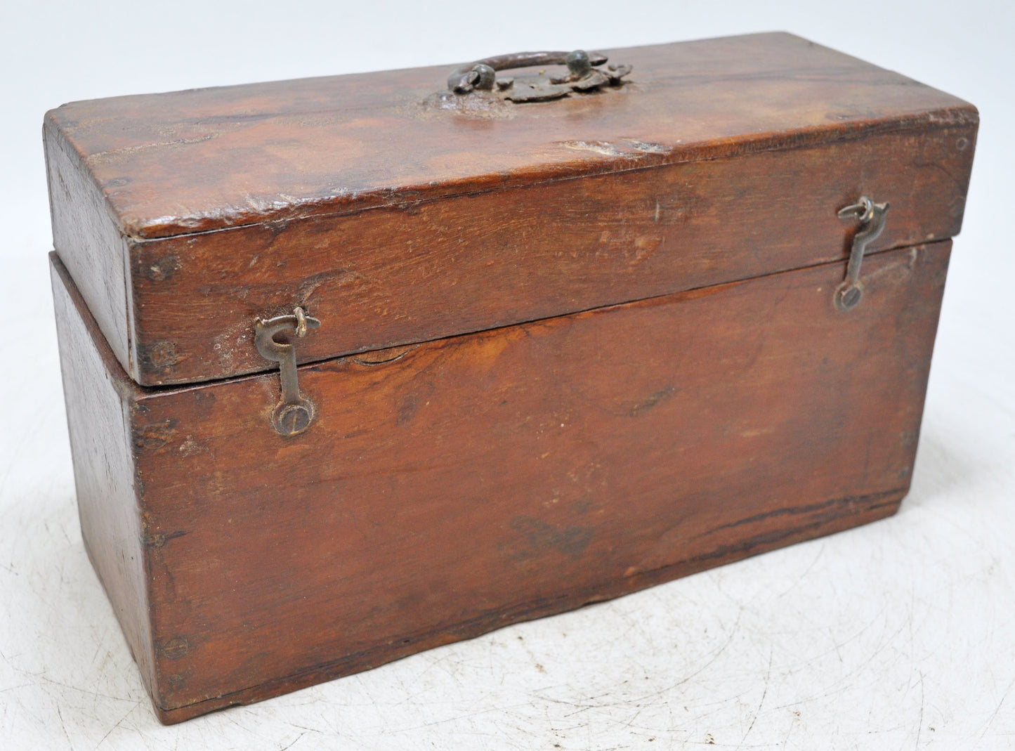 Antique Teak Wood Storage Chest Box Original Old Hand Crafted