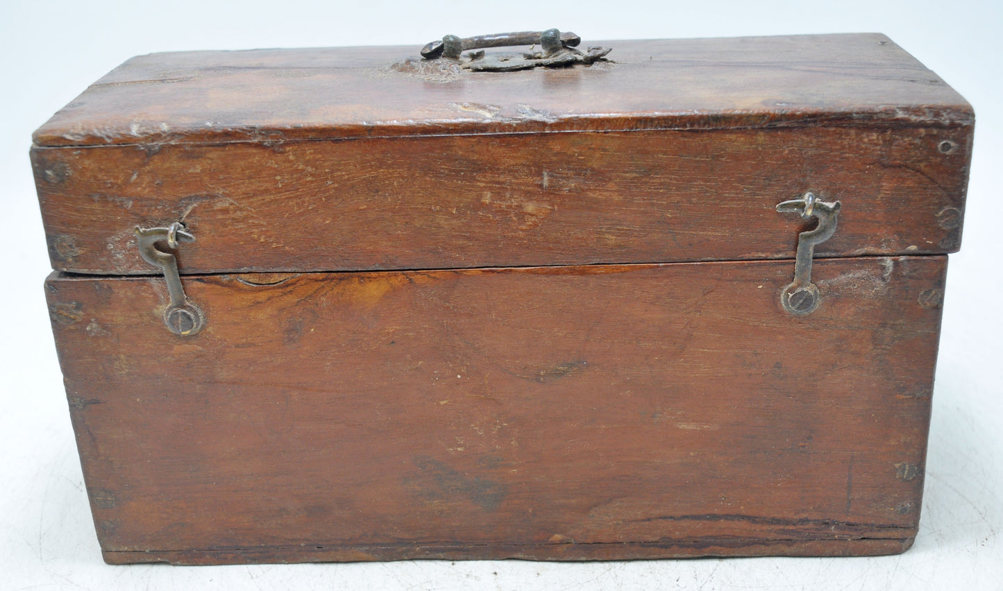 Antique Teak Wood Storage Chest Box Original Old Hand Crafted