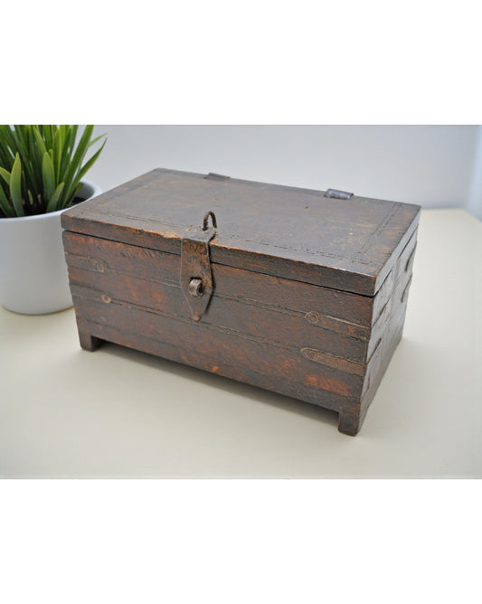 Vintage Wooden Small Storage Box Original Old Hand Crafted