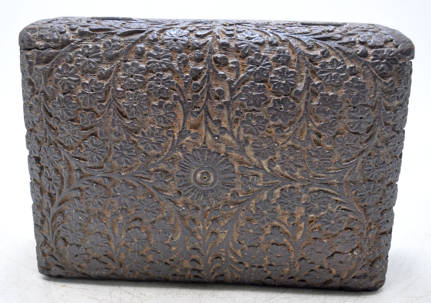 Vintage Wooden Small Jewelery Storage Box Original Old Fine Carved