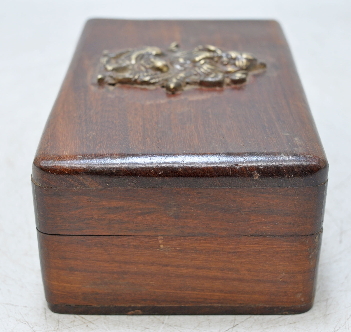 Vintage Wooden Small Storage Box Original Old Hand Crafted Brass Fitted