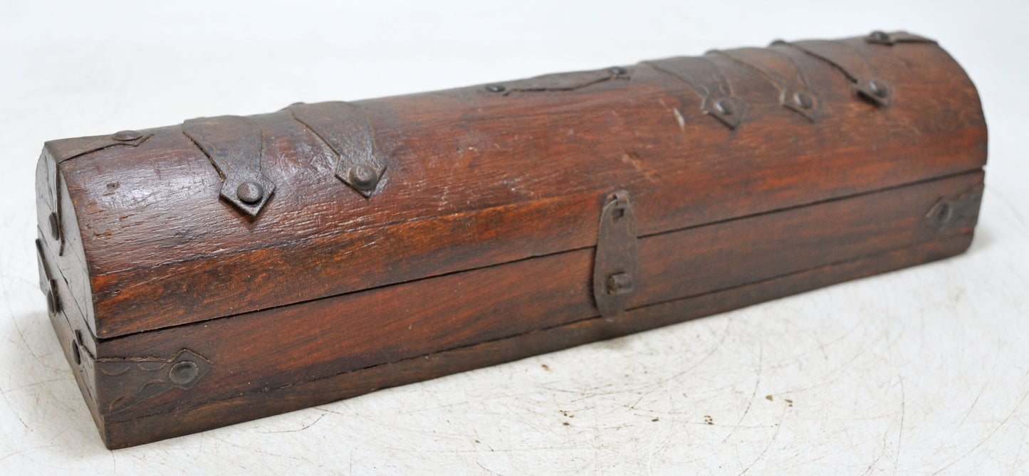 Vintage Wooden Pencil Stationary Box Original Old Hand Crafted