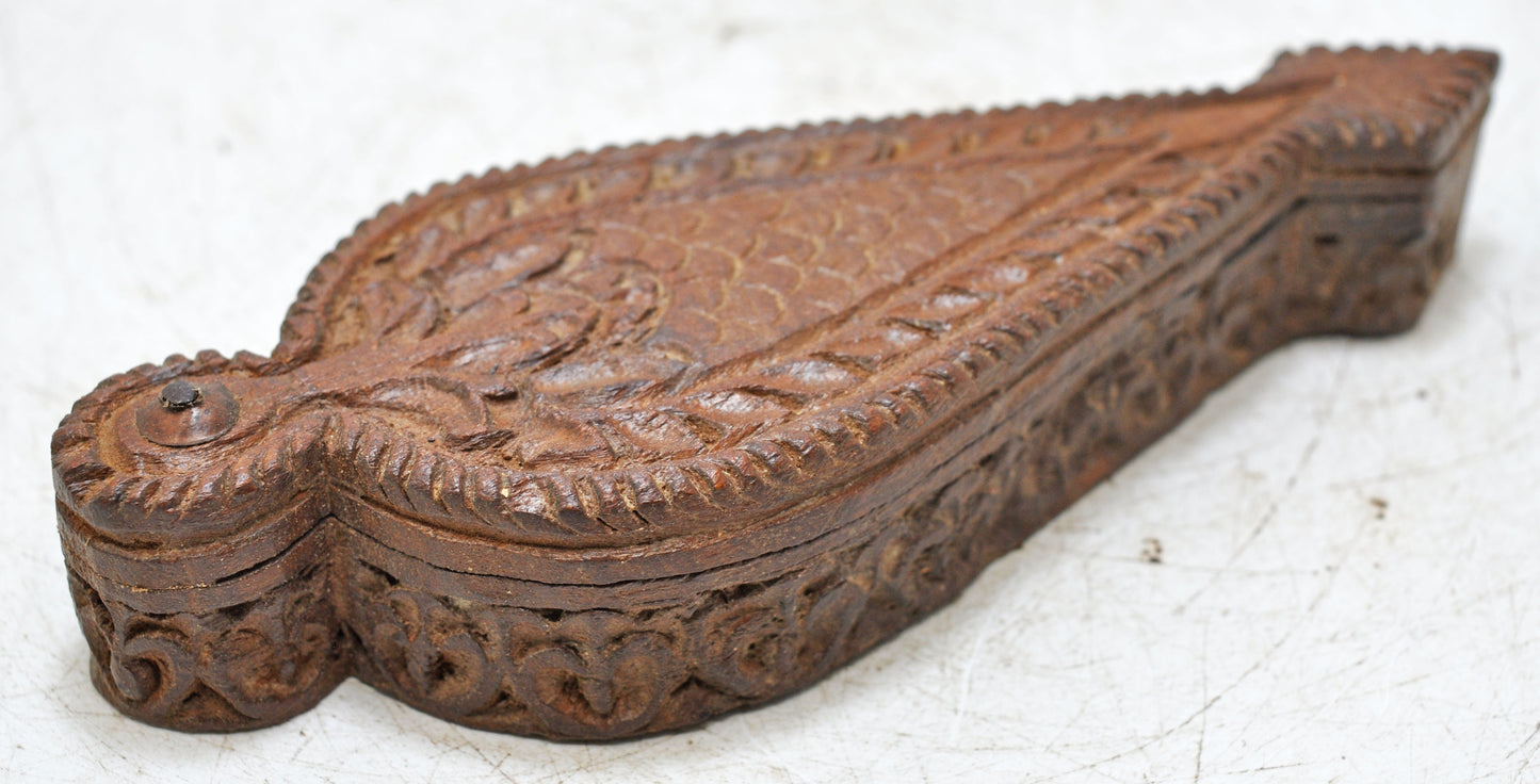 Vintage Wooden Kum Kum Powder Tika Box Original Old Hand Crafted