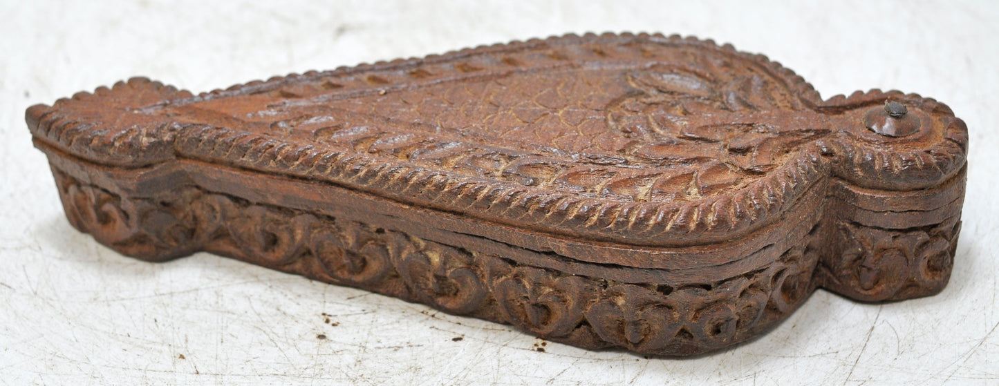 Vintage Wooden Kum Kum Powder Tika Box Original Old Hand Crafted