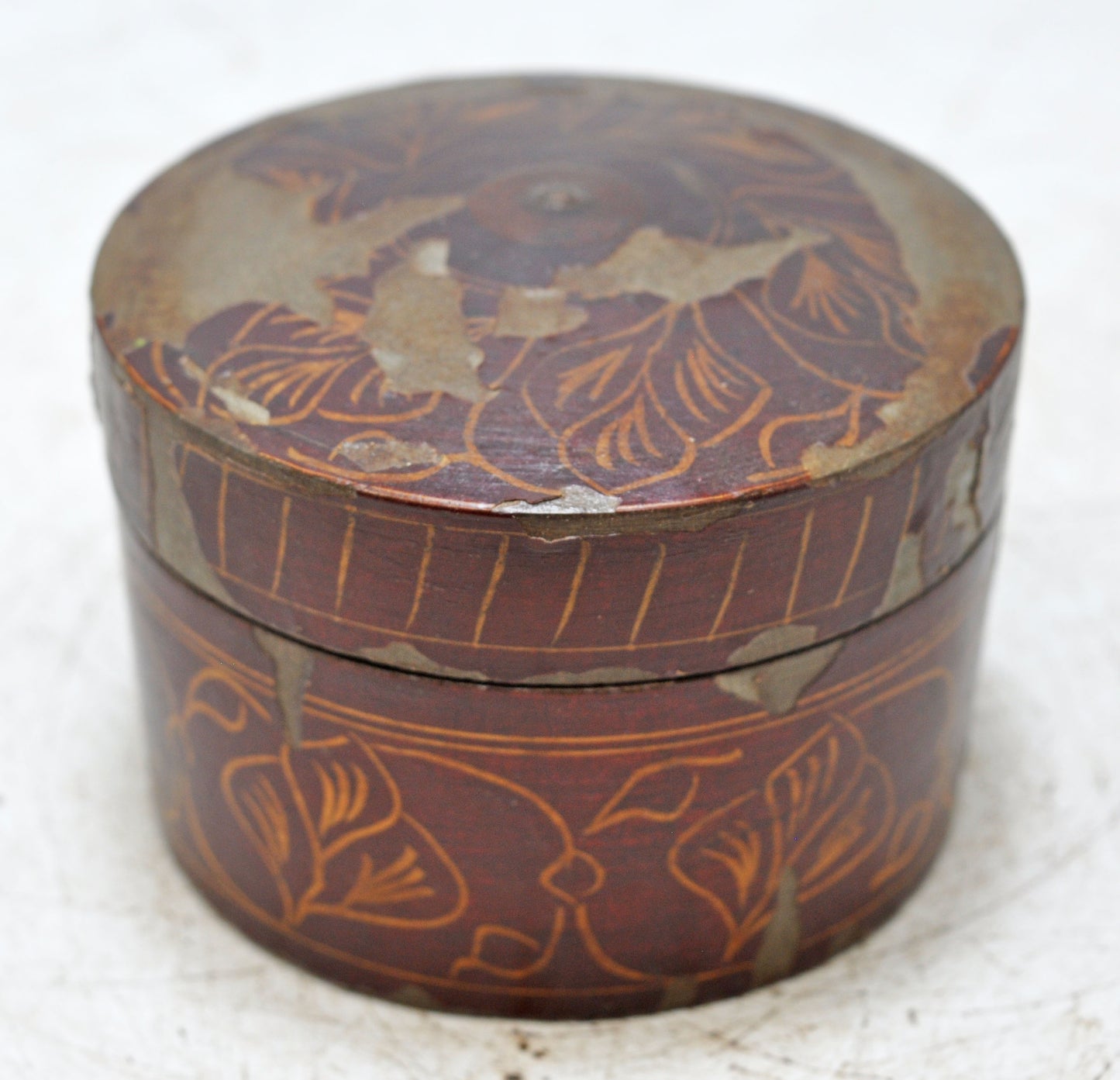 Vintage Wooden Kum Kum Powder Tika Box Original Old Hand Crafted