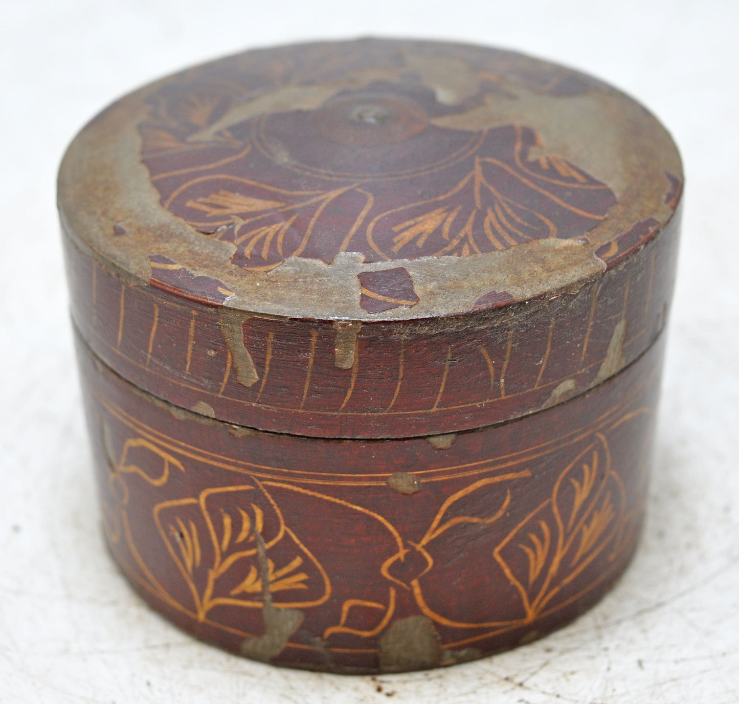 Vintage Wooden Kum Kum Powder Tika Box Original Old Hand Crafted