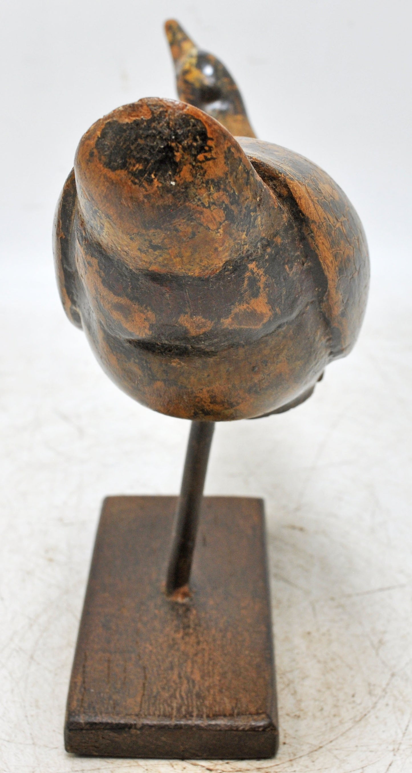Vintage Wooden Bird Duck Figurine Original Old Hand Carved