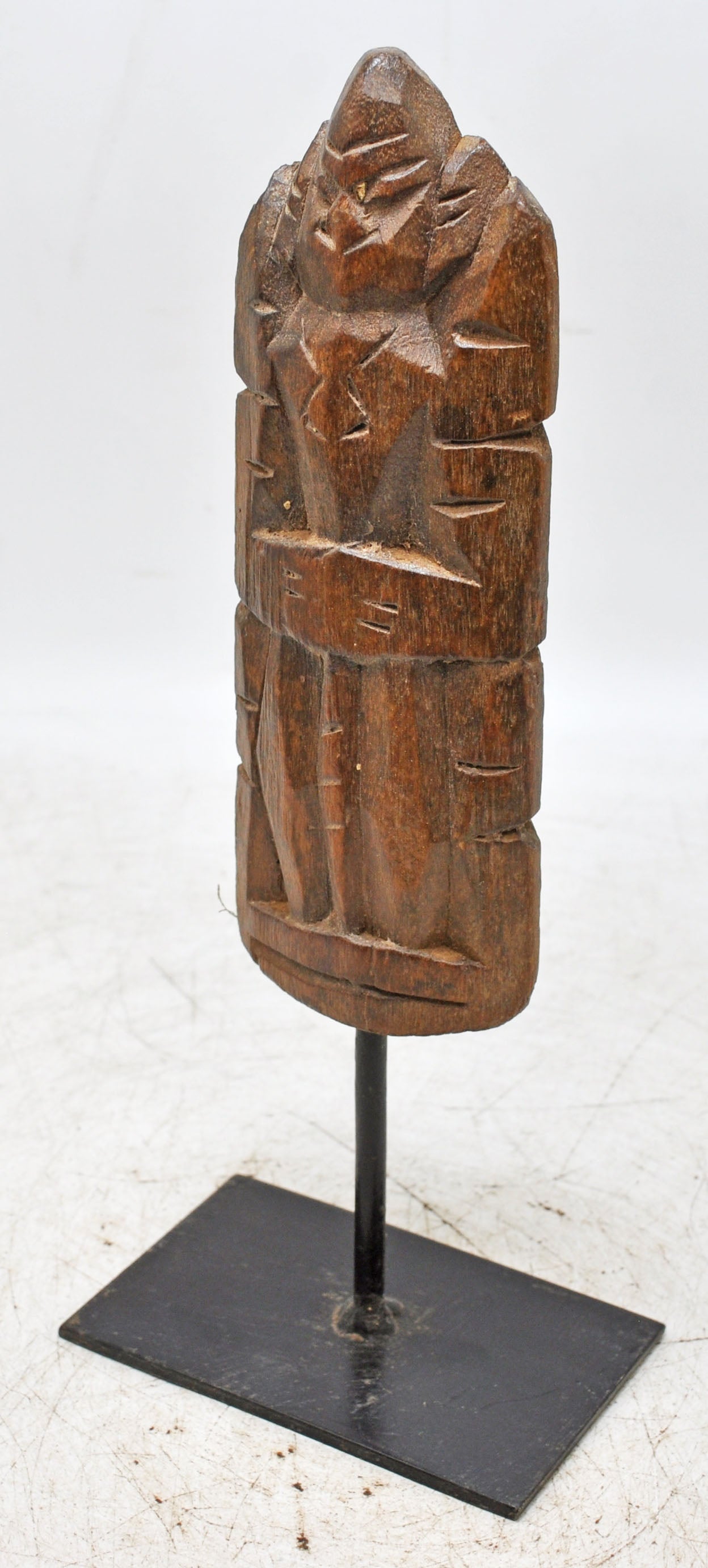 Antique Wooden Goddess Gangaur Figurine Original Old Hand Carved