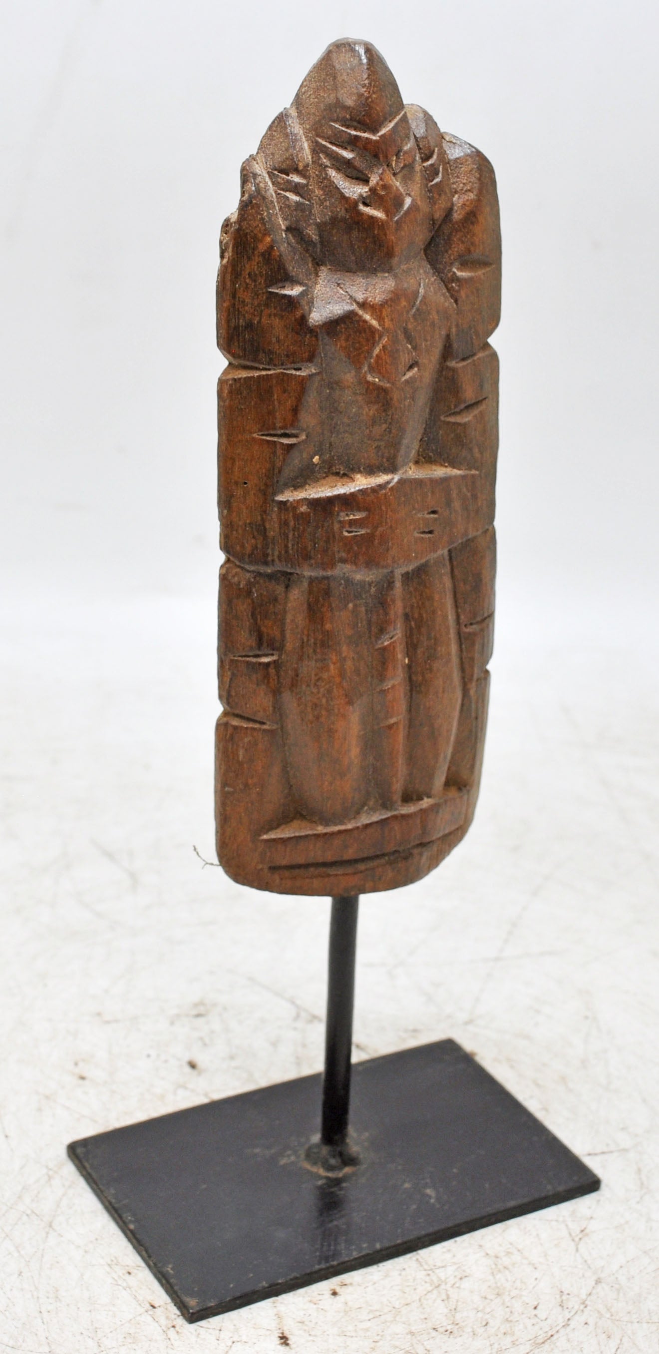 Antique Wooden Goddess Gangaur Figurine Original Old Hand Carved