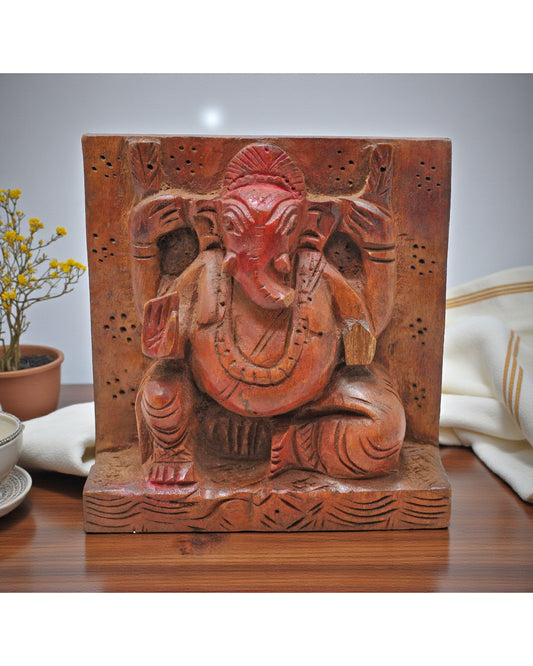 Antique Wooden God Ganesha Idol Figurine Original Old Fine Hand Carved