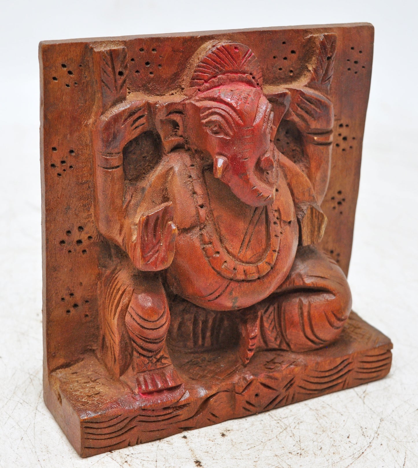 Antique Wooden God Ganesha Idol Figurine Original Old Fine Hand Carved
