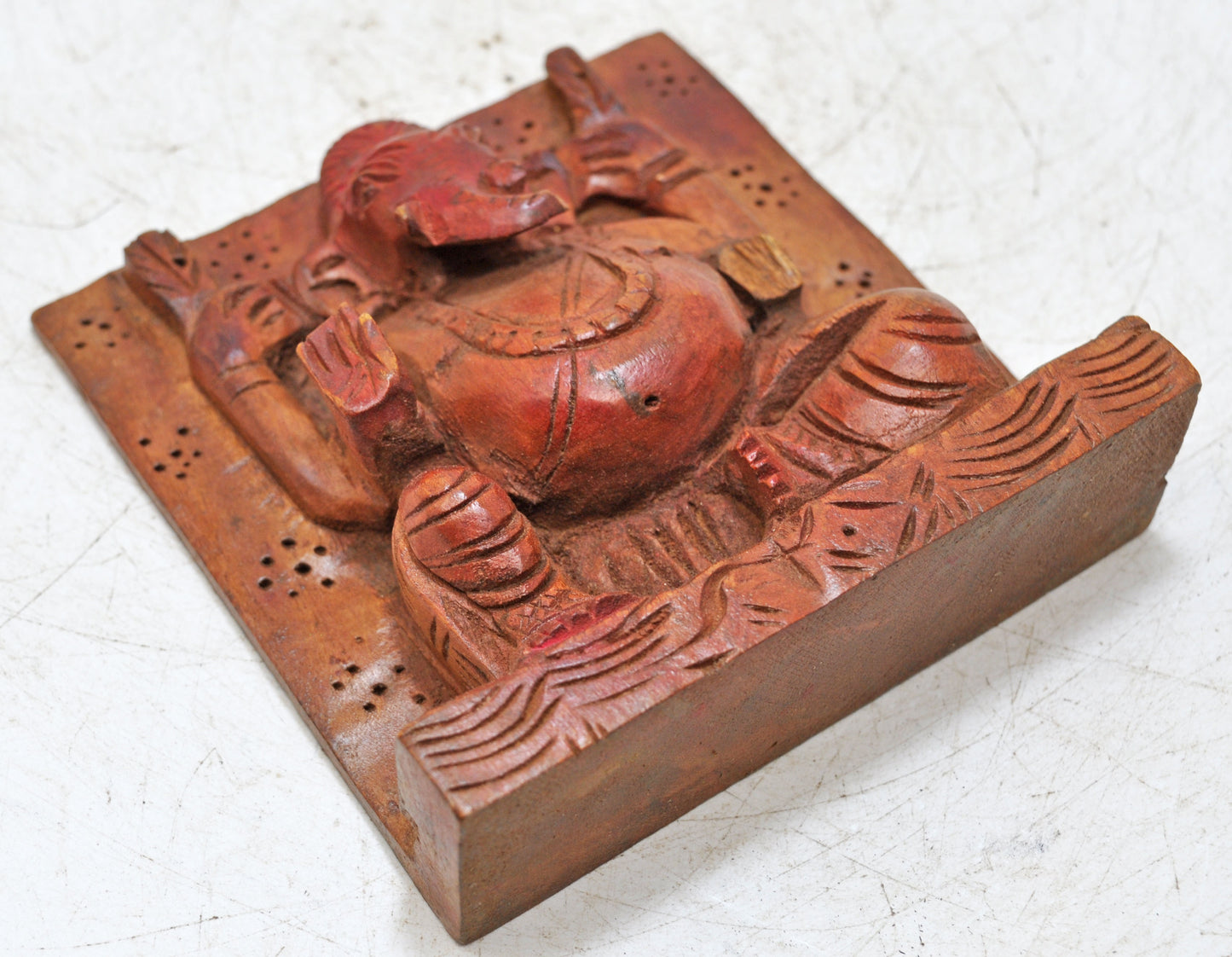 Antique Wooden God Ganesha Idol Figurine Original Old Fine Hand Carved