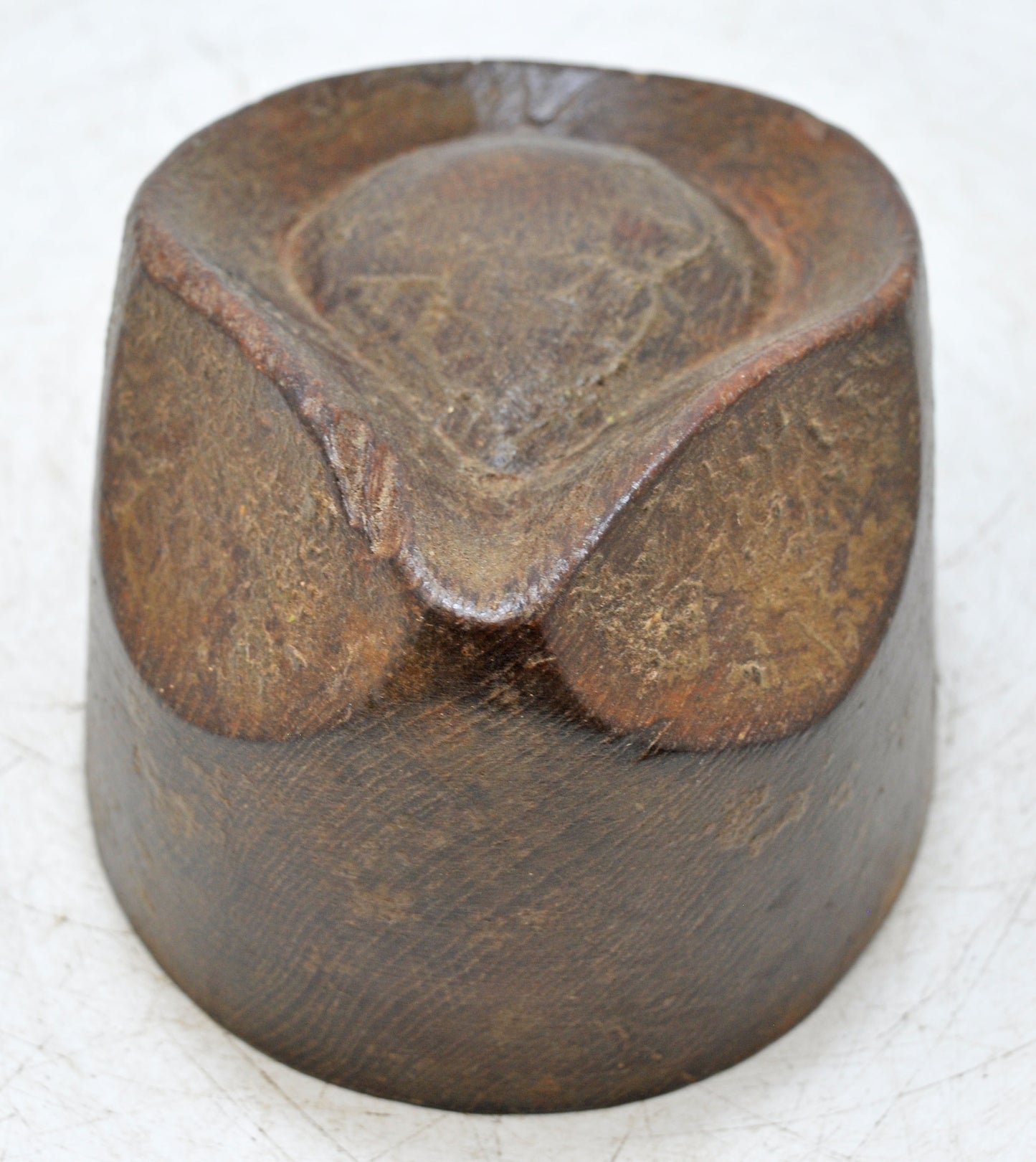 Antique Wooden 'Nehru' Hat Making Dye Tool Original Old Hand Carved