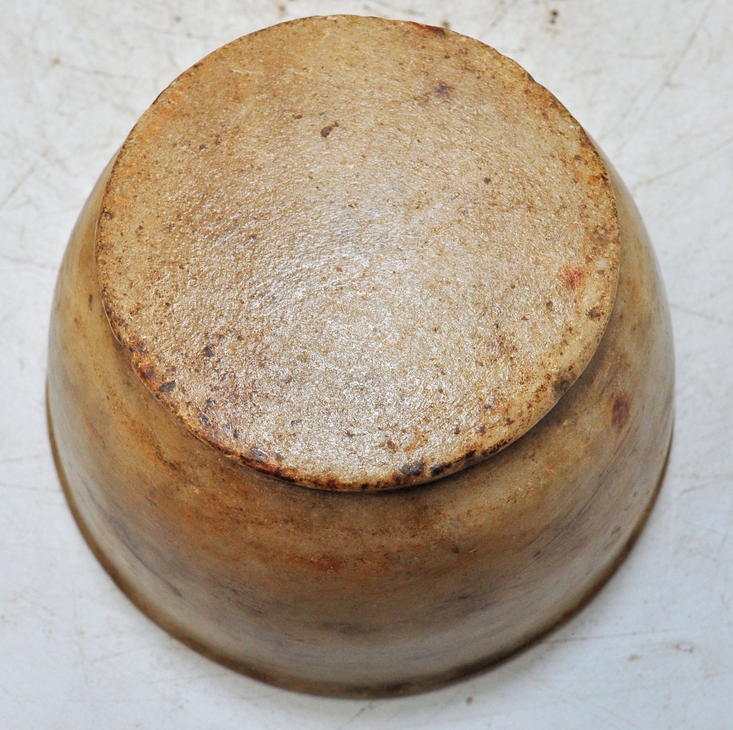 Antique White Marble Round Kitchenware Curry Bowl Original Old Hand Carved